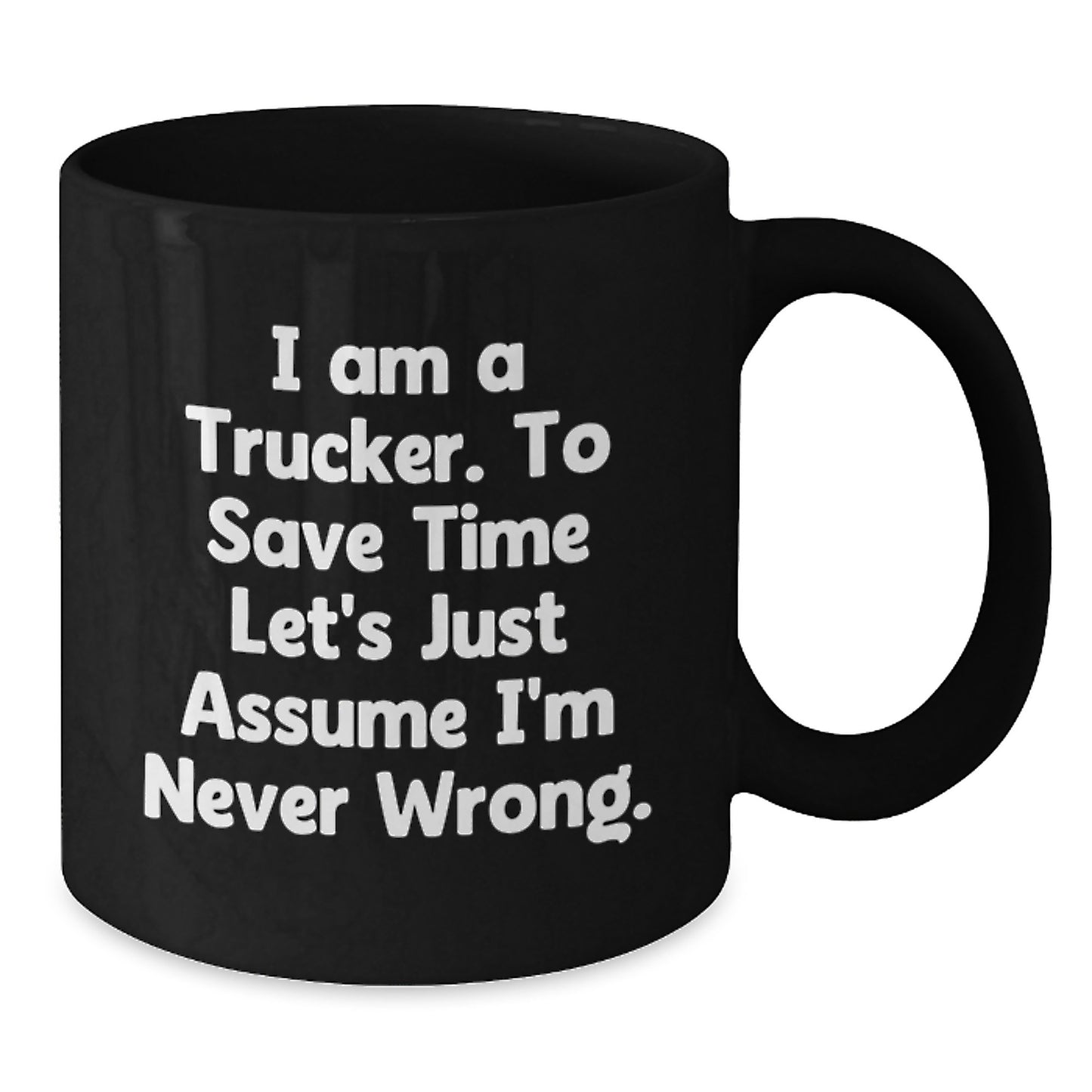 Fun Trucker Gifts from Family for Christmas, Funny Coffee Mugs for Men, Unique Black Ceramic Mugs - Additional