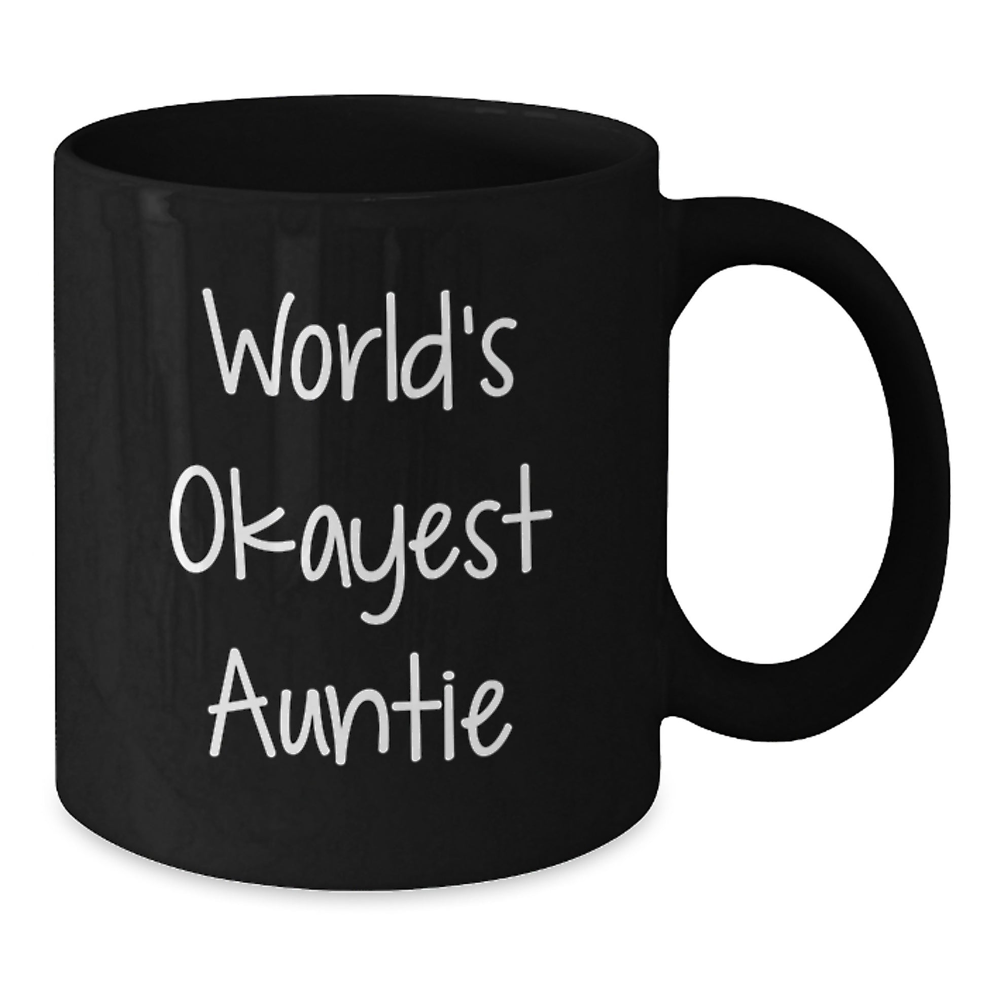 Funny World's Okayest Auntie Gifts from Family Members for Christmas Unique Mugs Black Coffee Mug Auntie - Additional