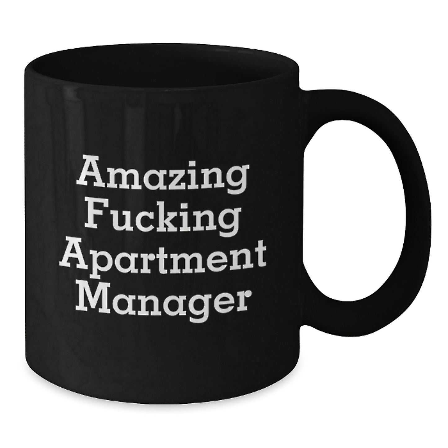 Funny Gifts for Apartment Managers - 'Amazing F--king' Christmas Black Coffee Mug for Men, Women, Coworkers, Friends, Family - Additional