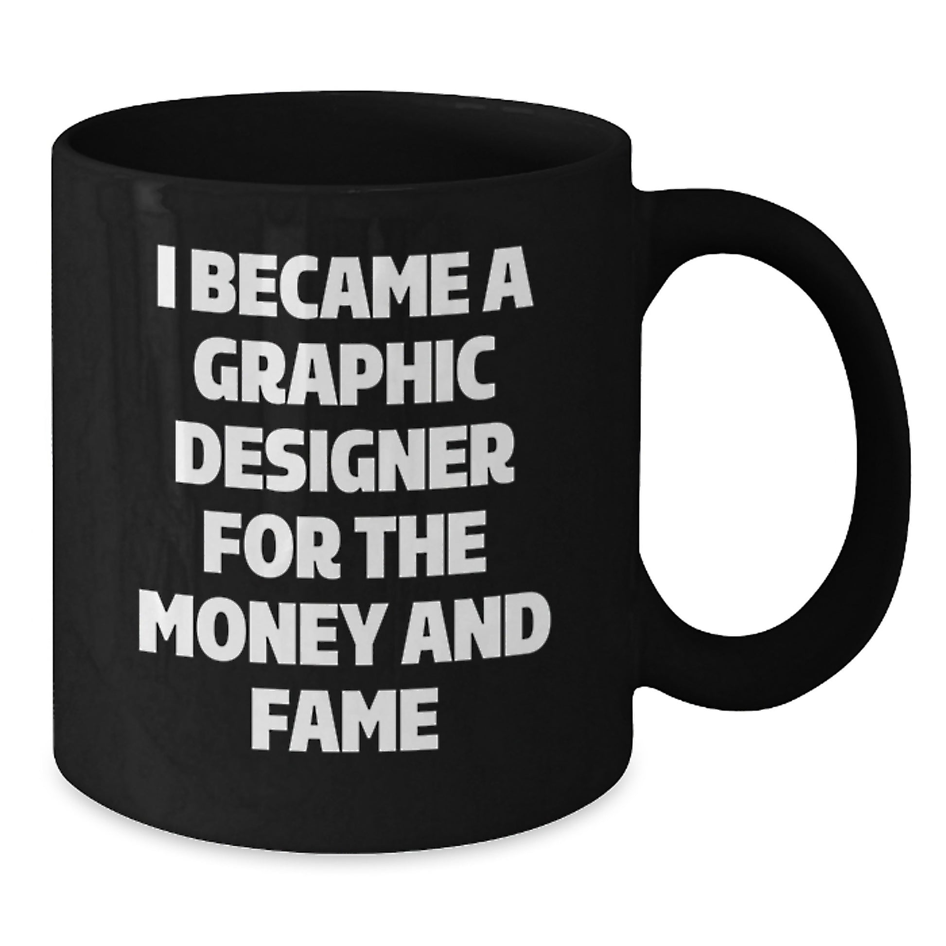 Funny Graphic Designer Gifts from Friends - I Became A Graphic Designer For The Money And Fame Christmas Unique Gifts for Men Women Coworkers Family Friends Black Coffee Mug - Additional