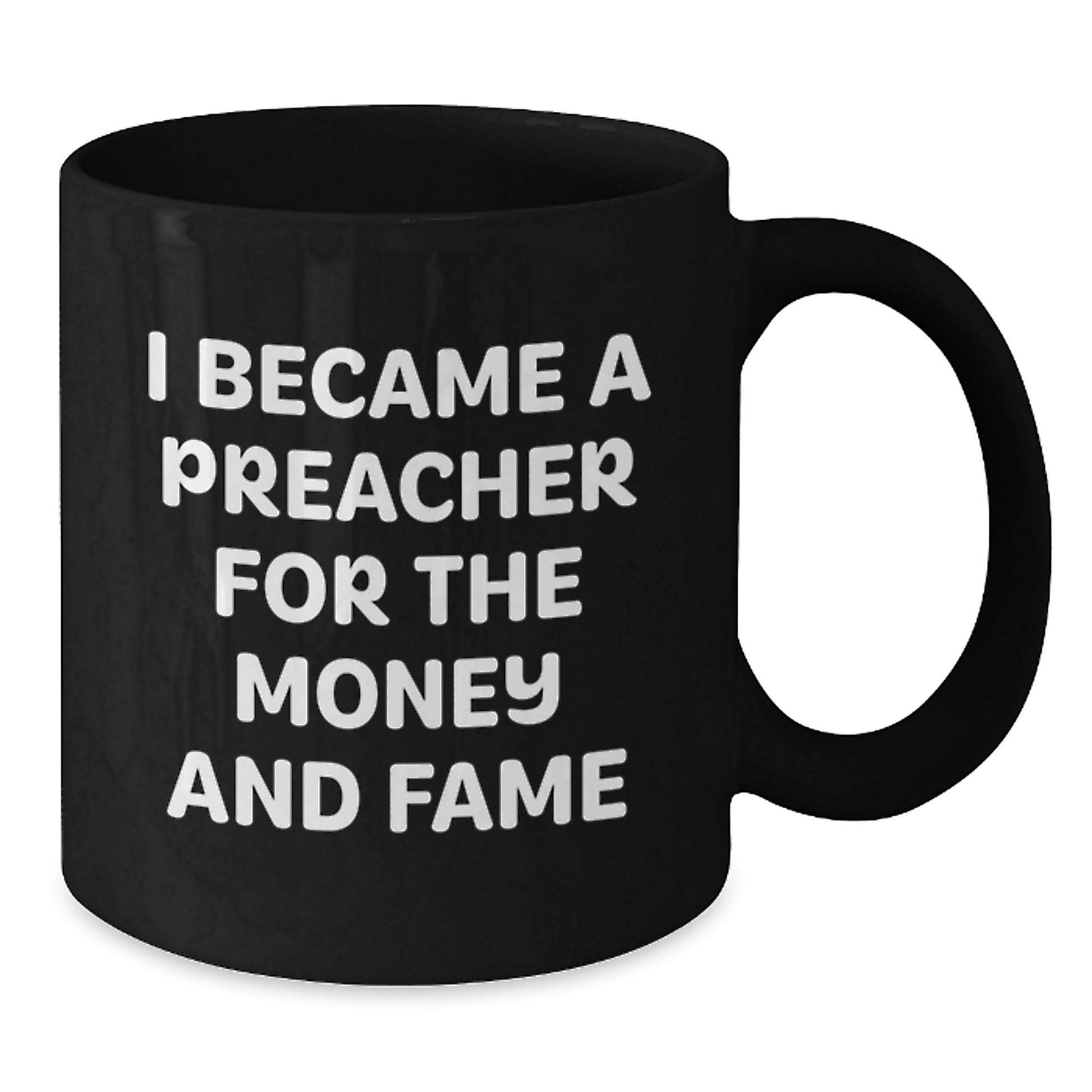Funny Preacher Gifts for Men, Black Coffee Mug, Christmas Unique Presents from Friends to Family - Additional
