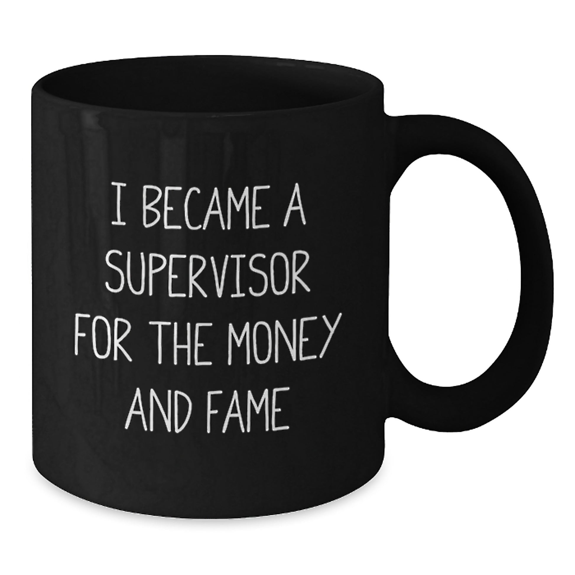 Funny Supervisor Gifts from Family, Unique Black Coffee Mugs for Supervisor, I Became A Supervisor For The Money And Fame Christmas Unique Gifts, Men or Women Gifts - Additional