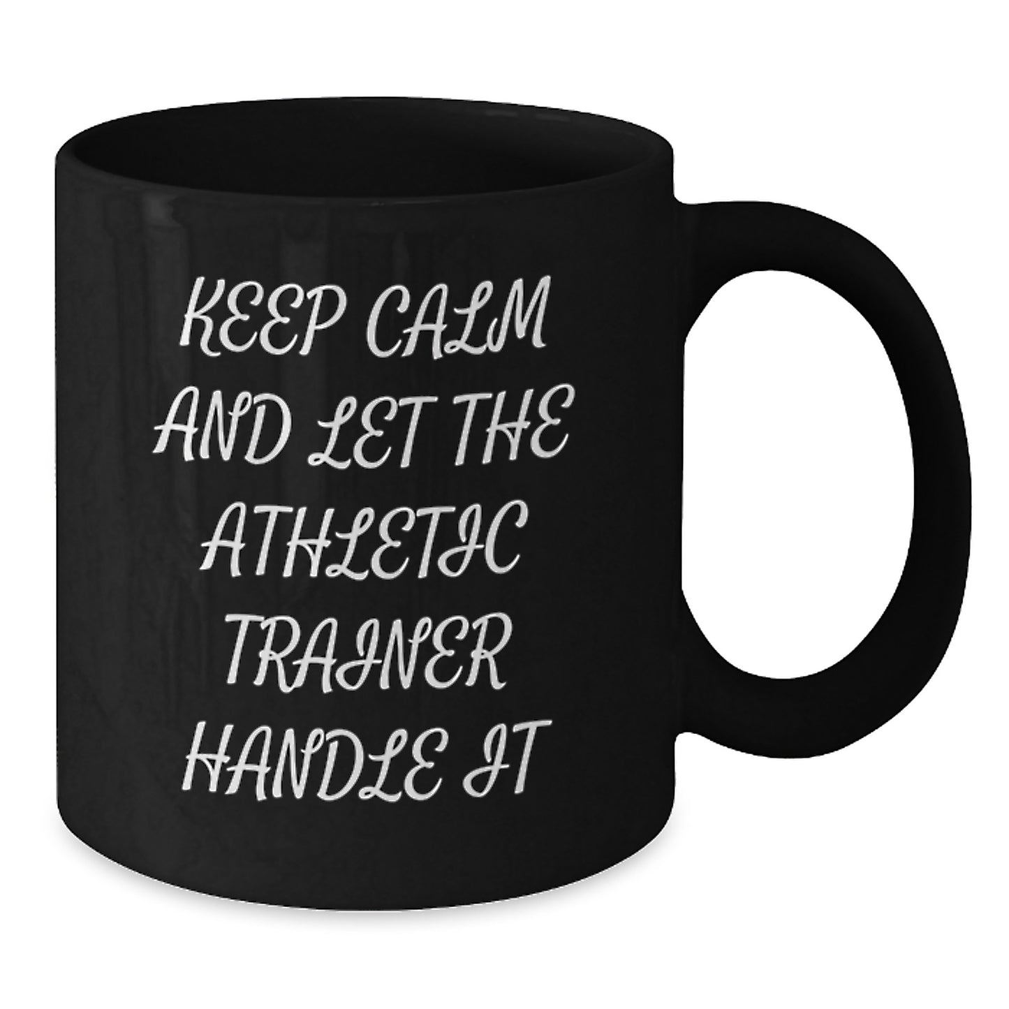 Funny Athletic Trainer Gifts for Men, Black Coffee Mugs, Keep Calm And Let Handle It, Christmas Unique Ideas from Friends - Additional