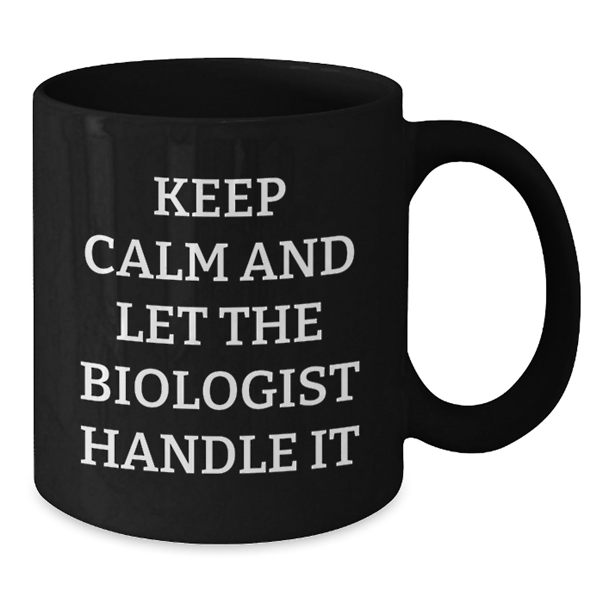 Funny Biologist Gifts for Him from Friends, Black Coffee Mug with Keep Calm Quote, Christmas Unique Items for Man - Additional