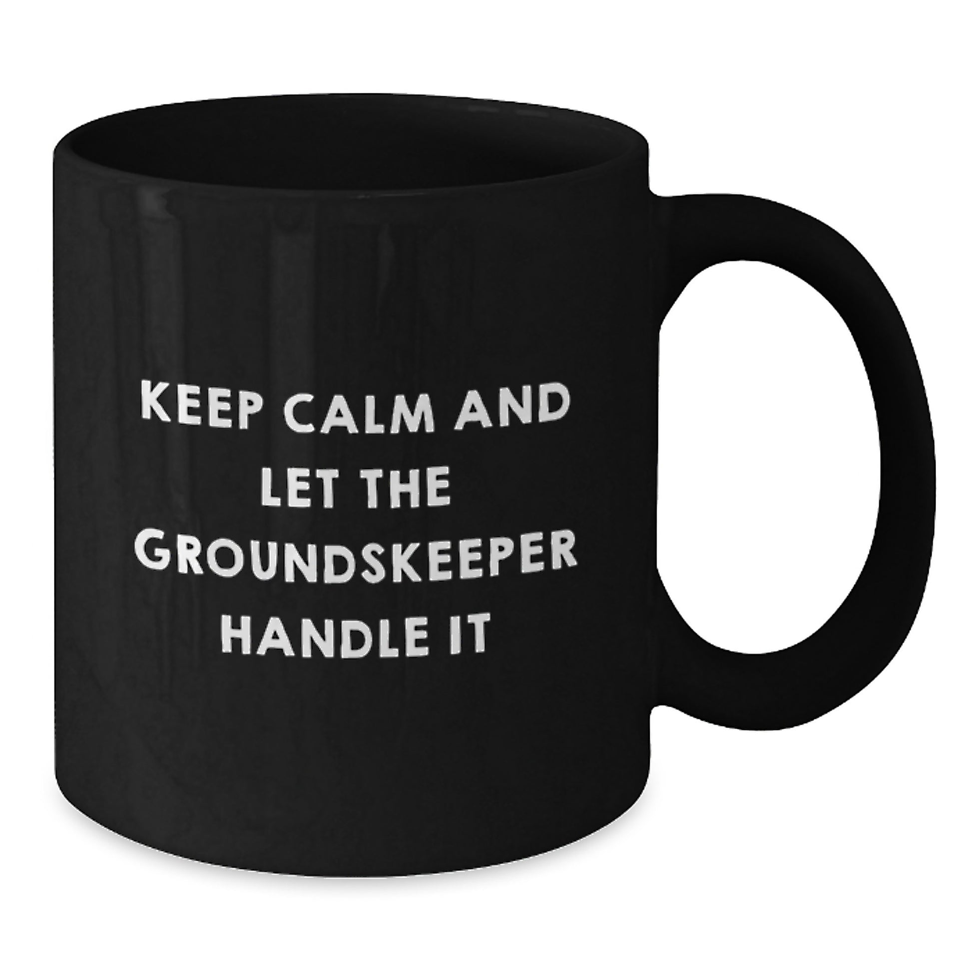 Funny groundskeeper Gifts, Christmas Unique groundskeeper Black Coffee Mugs, 'Keep Calm And Let The groundskeeper Handle It' Men Women Family Friend Coworker - Additional