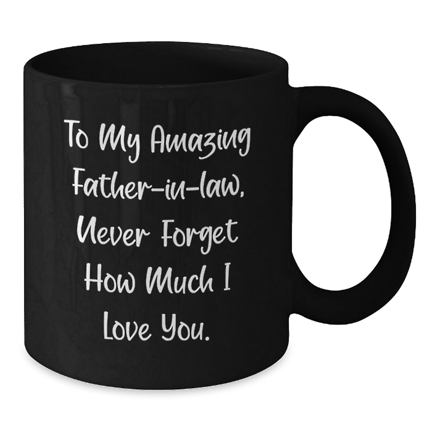 Funny Gifts for Father-in-law, To My Amazing Father-in-law, Black Coffee Mug with Christmas Unique Gifts from Family - Additional
