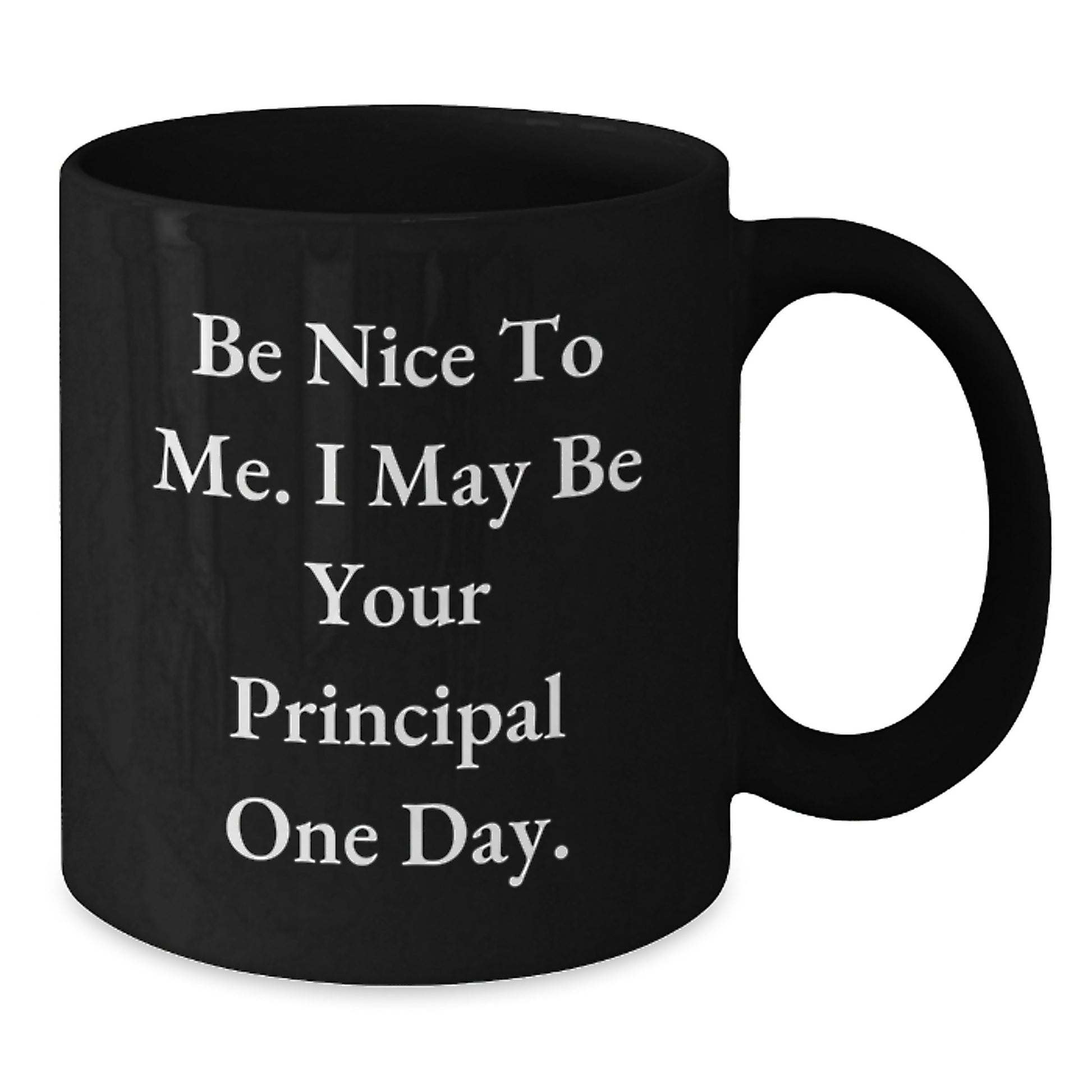 Funny Principal Black Coffee Mug Gifts from Men to Women Friends Coworkers Family - Be Nice To Me I May Be Your Principal One Day - Additional