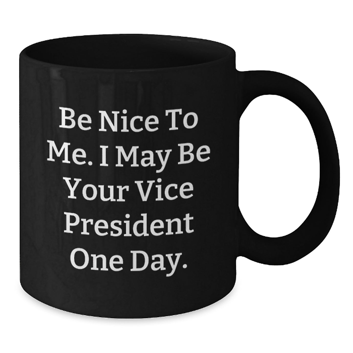 Funny Vice President Black Coffee Mug Gifts for Men from Friends, Be Nice To Me I May Be Your Vice President One Day, Christmas Unique Gifts - Additional