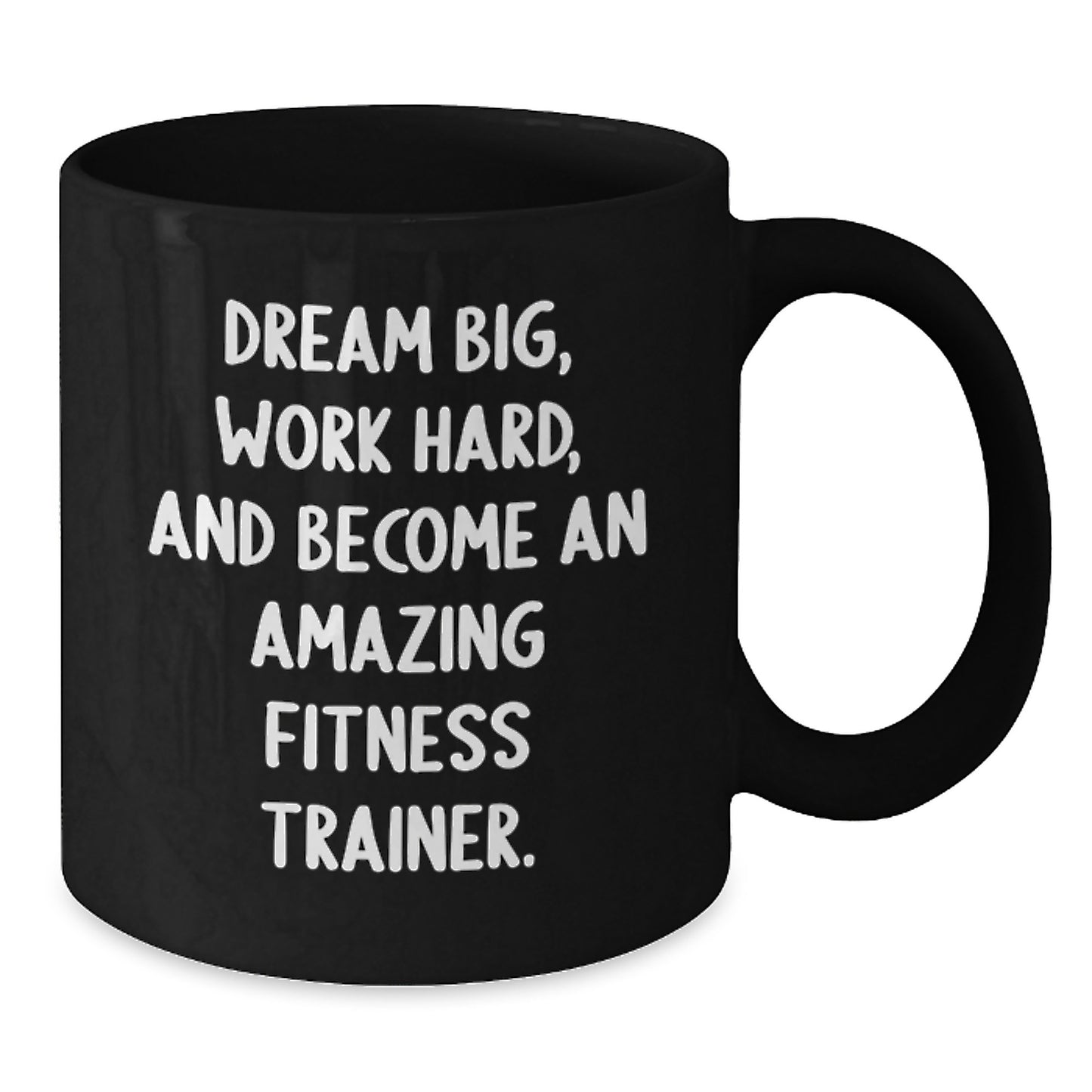 Unique Fitness Trainer Gifts from Friends for Men - Funny 'Dream Big' Black Coffee Mug - Great for Christmas Unique Gifts - Additional