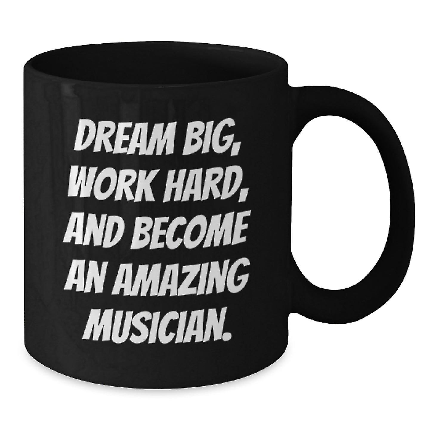 Musician Inspirational Gifts from Friends, Christmas Unique Mugs for Musicians, Black Coffee Mug with Dream Big Quote - Additional
