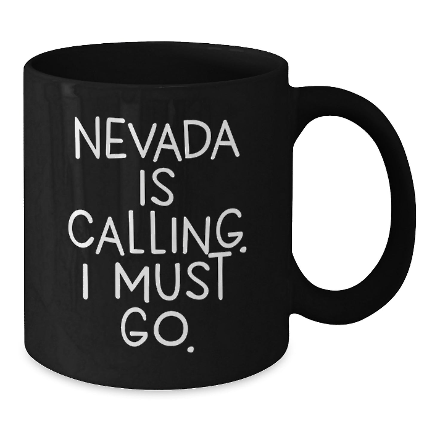 Funny Nevada Black Coffee Mug Gifts for Friends from Nevada Lovers, Inspirational Quote 'Nevada Is Calling. I Must Go.' Christmas Unique Gifts - Additional