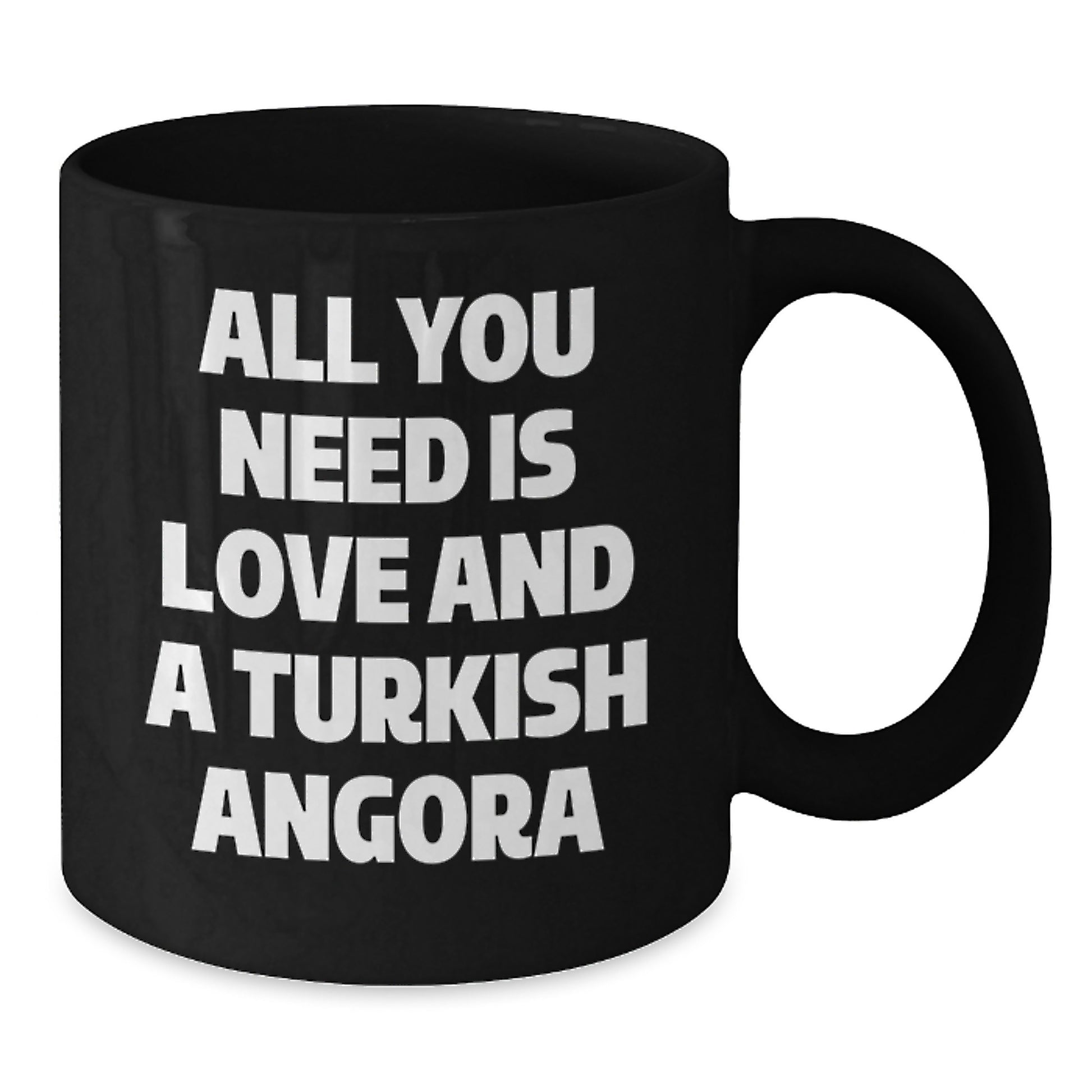 Turkish Angora Cat Lover Gifts from Men - Christmas Unique Gifts for Turkish Angora Cat Enthusiast - Inspirational Black Coffee Mug - Additional