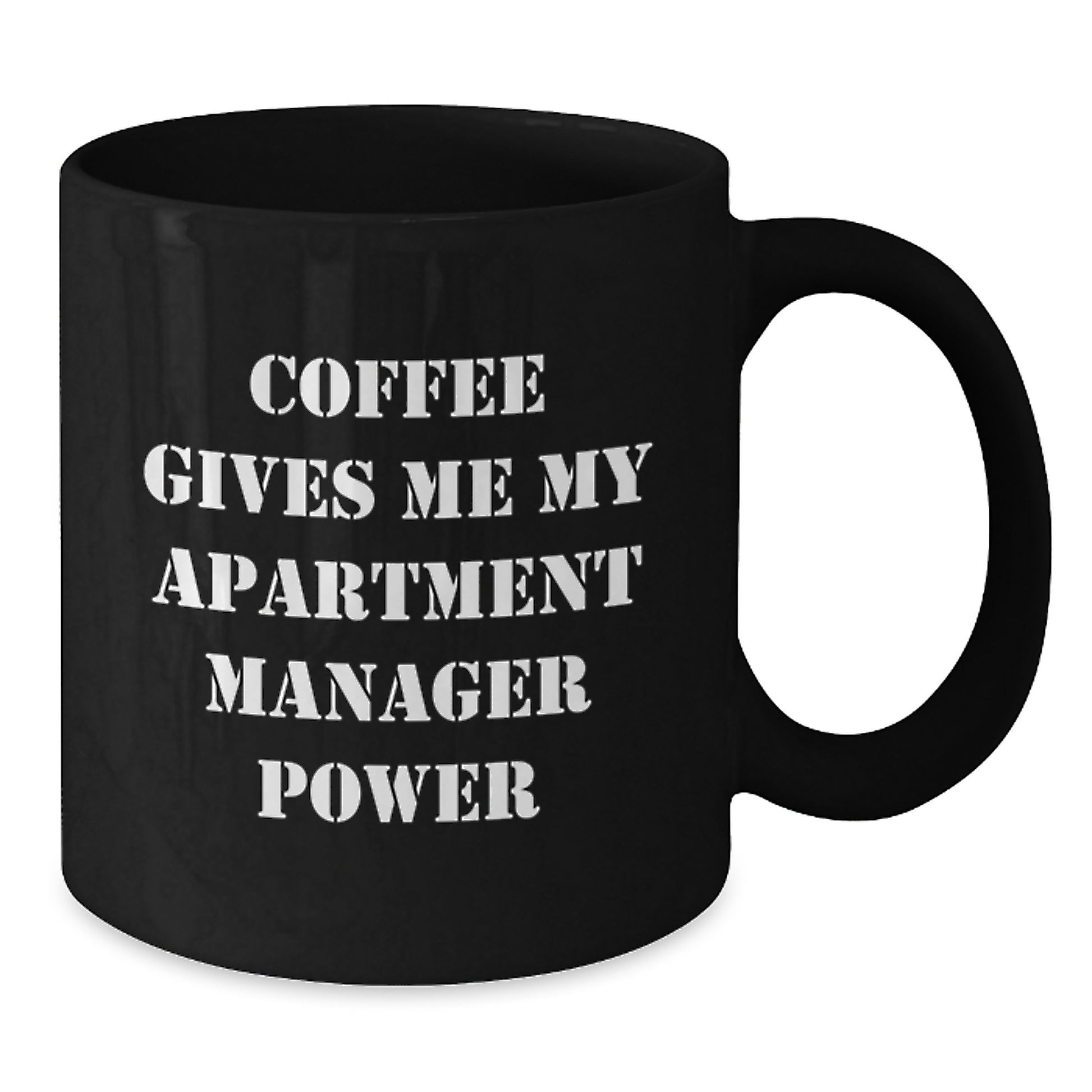 Funny 'Coffee Gives Me My Apartment Manager Power' Black Coffee Mug Gifts for Apartment Managers, Unique Christmas Unique Gifts from Men, Women, Friends, Coworkers, Family - Additional