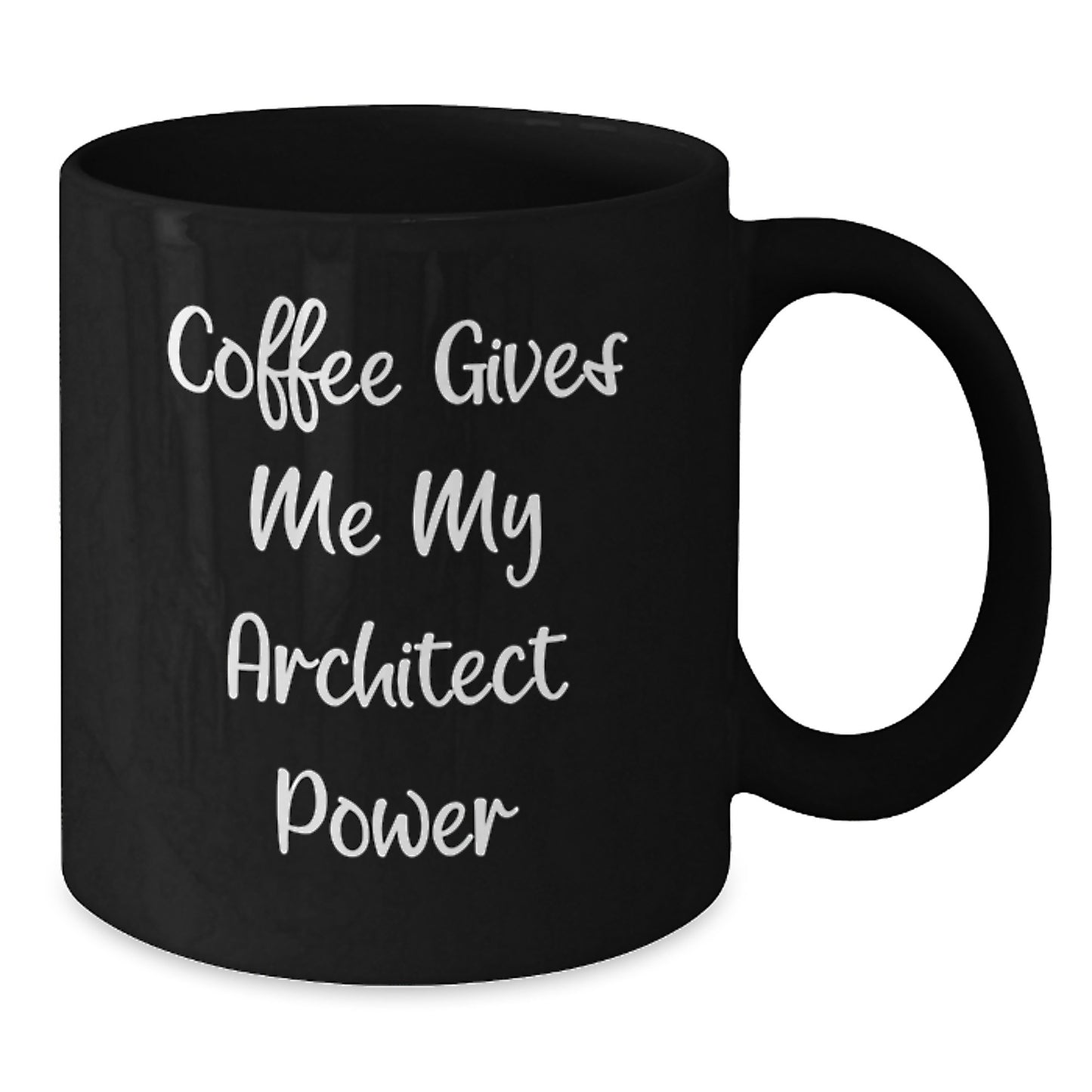Architect Quotes Christmas Unique Gifts for Friends - Coffee Gives Me My Architect Power Funny Mug, Black Architect Coffee Mug, Architect Gifts from Men - Additional