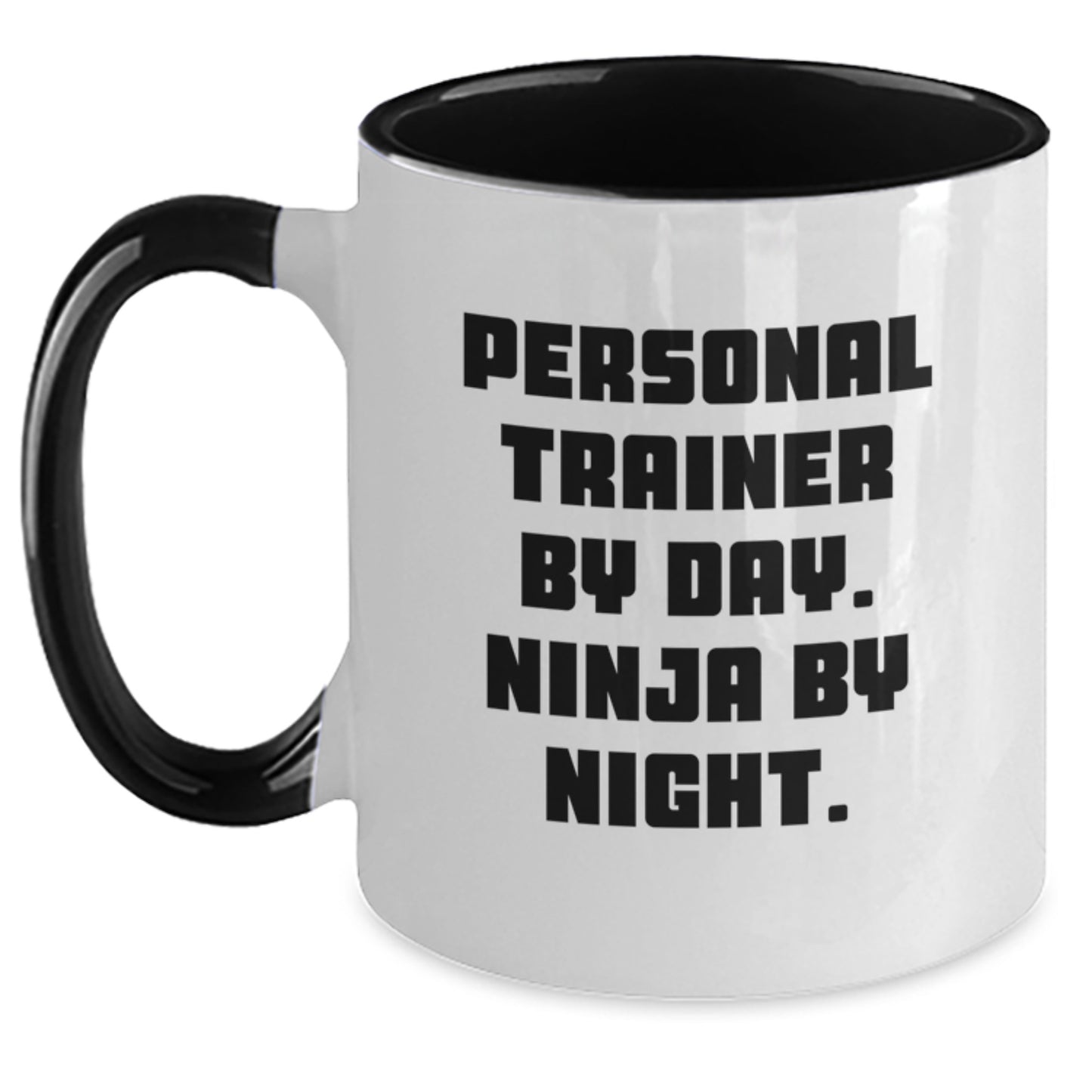 Personal Trainer By Day, Ninja By Night, Funny Two Tone Coffee Mug, Birthday Unique Gifts for Men, Gifts from Friends, Unique Birthday Unique Gift Ideas - Main