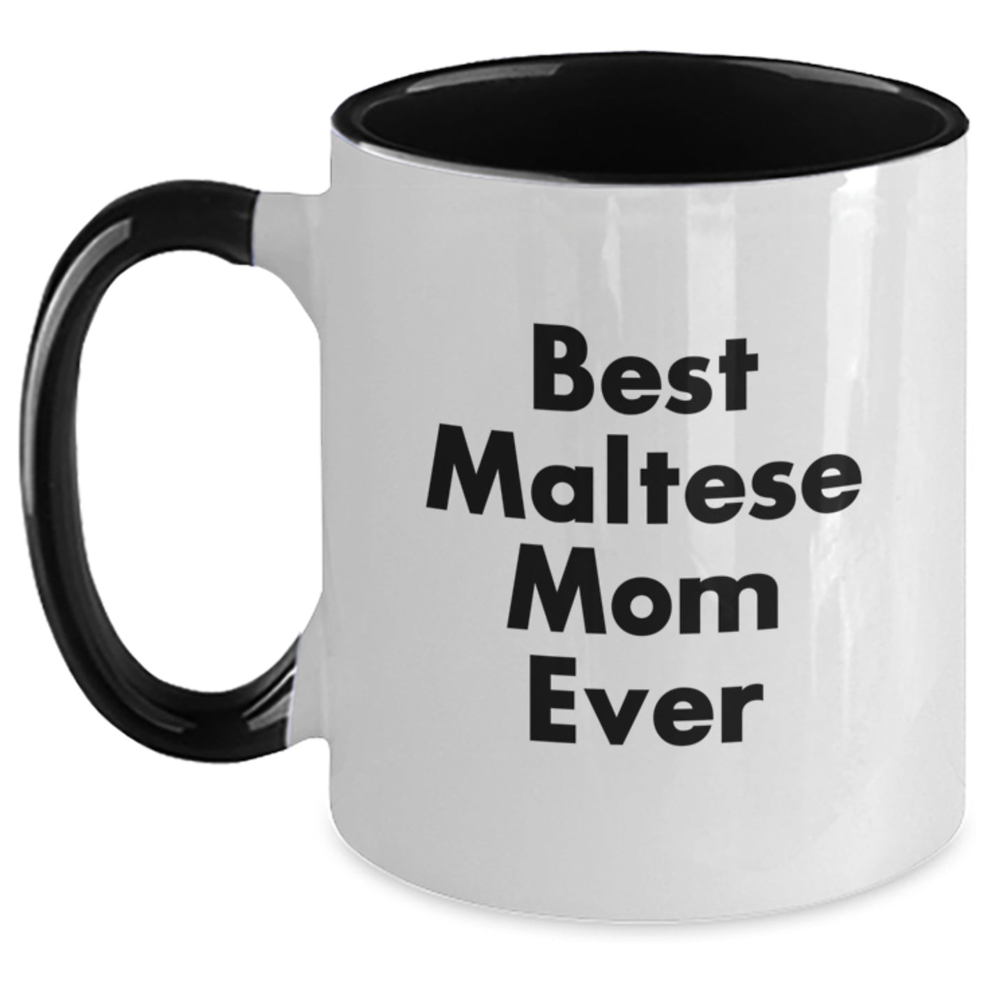 Funny Maltese Dog Mom Gifts from Friends for Best Maltese Mom Ever Two Tone Coffee Mug, Birthday Unique Gifts for Maltese Dog Lovers - Main