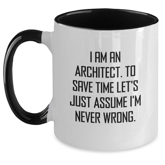 Funny Architect Coffee Mug Gifts for Men from Friends - 'I'm Never Wrong' Christmas Unique Gifts for Architect Colleagues - Main