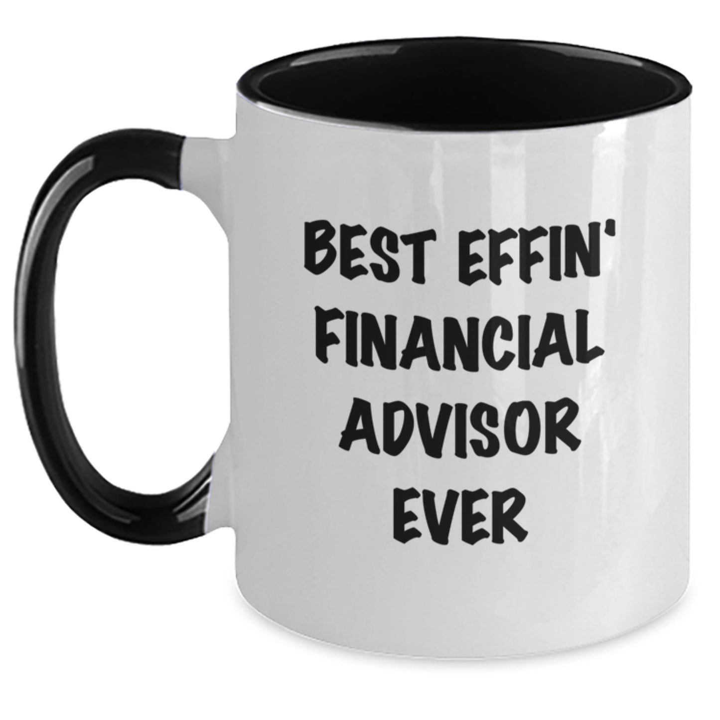 Funny Financial Advisor Gifts from Friends to Colleagues Best Effin' Coffee Mug, Two Tone Red and White Christmas Unique - Main
