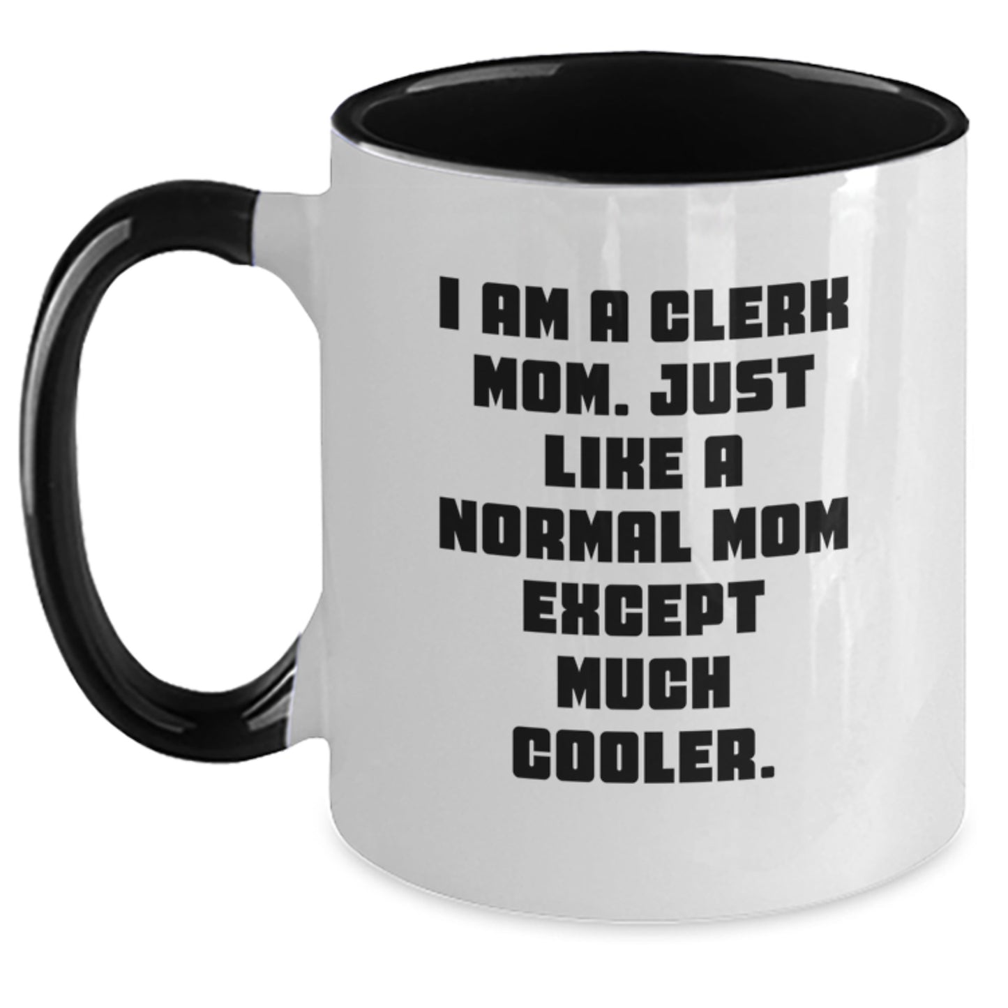 Funny Clerk Gifts from Friends for Clerk Mom - Two Tone Coffee Mug for Office Workers, Christmas Unique Presents - Main