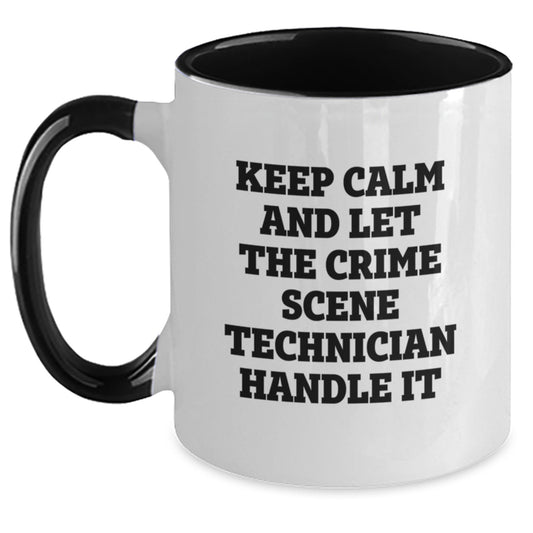 Funny Crime Scene Technician Christmas Unique Gifts from Friends for Crime Scene Technician Enthusiasts Two Tone Coffee Mugs - Main