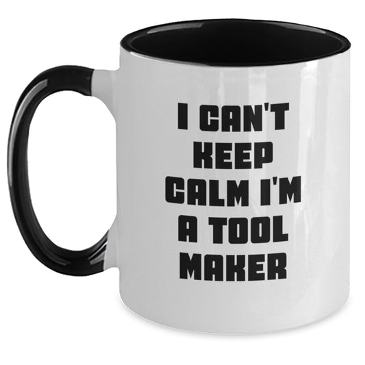 Funny Tool Maker Gifts for Men - I'm a Tool Maker Two Tone Coffee Mug, Black and White - Main