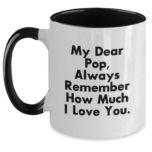 Funny Pop Gifts for Him Two Tone Coffee Mug Always Remember How Much I Love You, Christmas Unique Gift Ideas from Family to Pop - Main