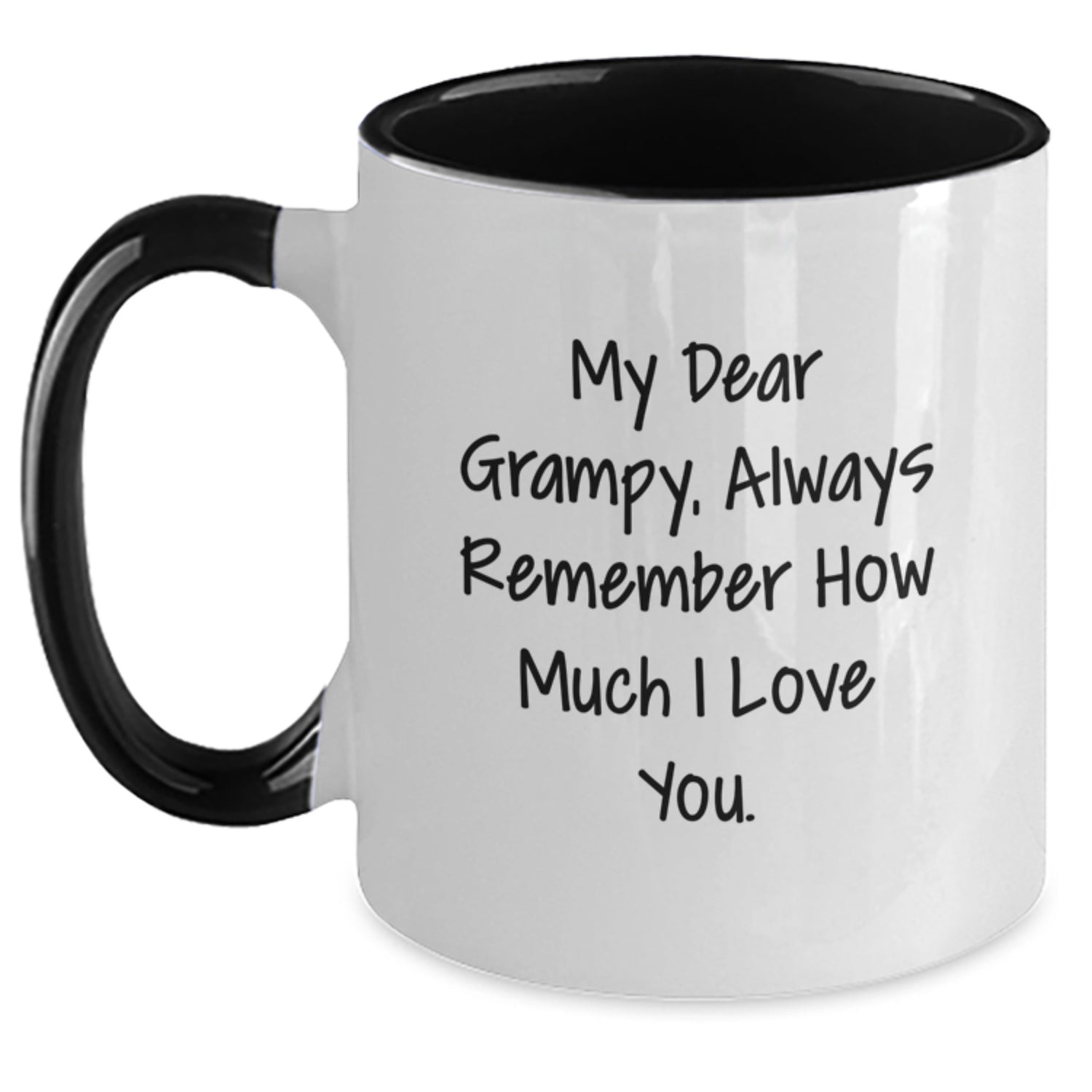 Funny Grampy Gifts from Men to Grampy - Two Tone Coffee Mug with 'My Dear Grampy Always Remember How Much I Love You' Quote, Christmas Unique Gifts for Family Friends - Main