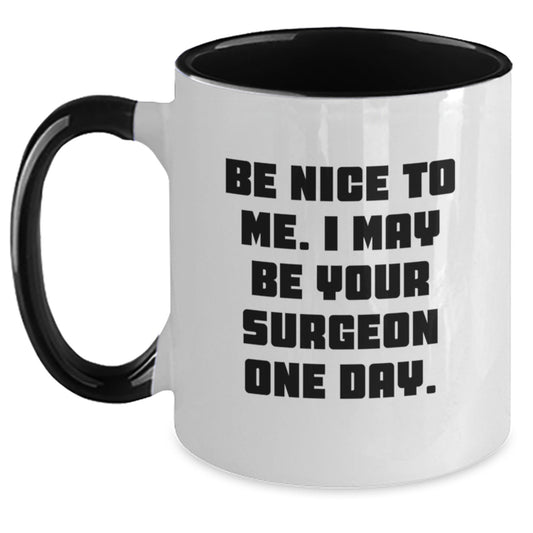 Funny Surgeon Gifts from Men - Two Tone Coffee Mug with Inspirational Quote, Perfect for Christmas Unique Gifts for Surgeons, Doctors, and Medical Professionals - Main