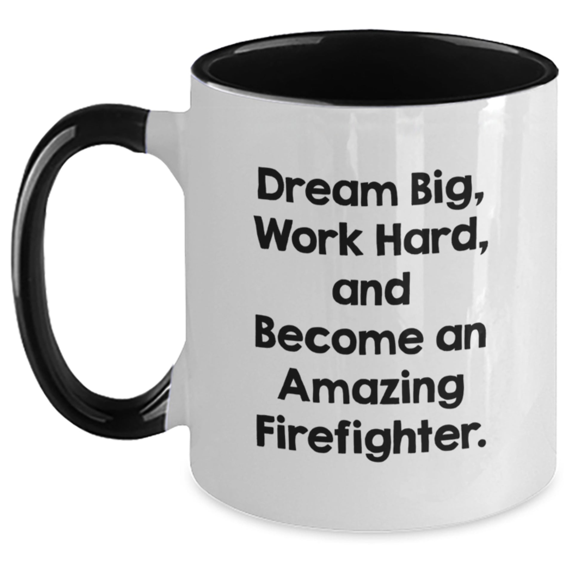 Firefighter Gifts from Friends and Family, Dream Big Funny Two Tone Coffee Mug for Men, Christmas Unique Inspirational - Main