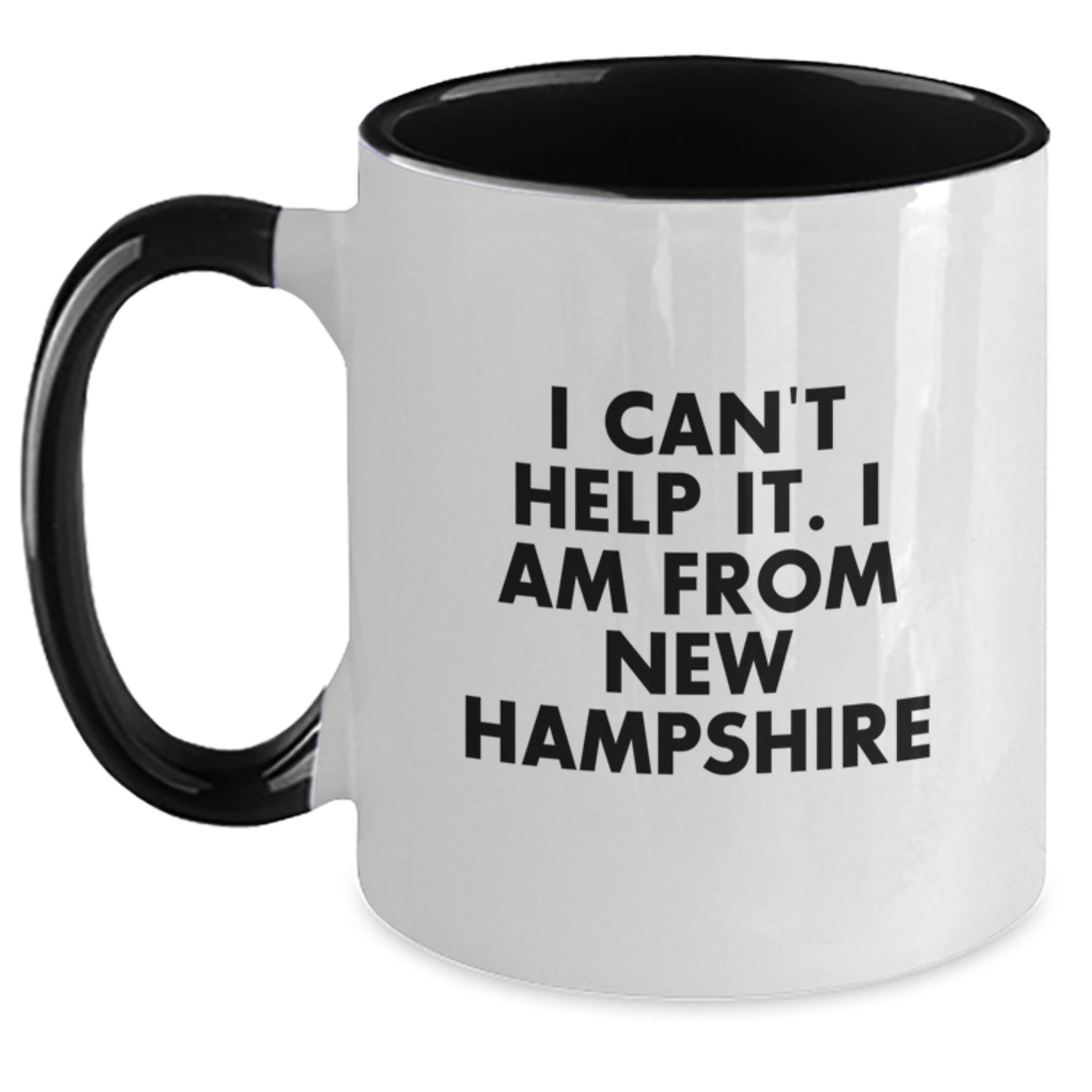 New Hampshire Coffee Lovers Gifts from Friends and Family Two Tone Mugs I Cant Help It I Am From New Hampshire - Main