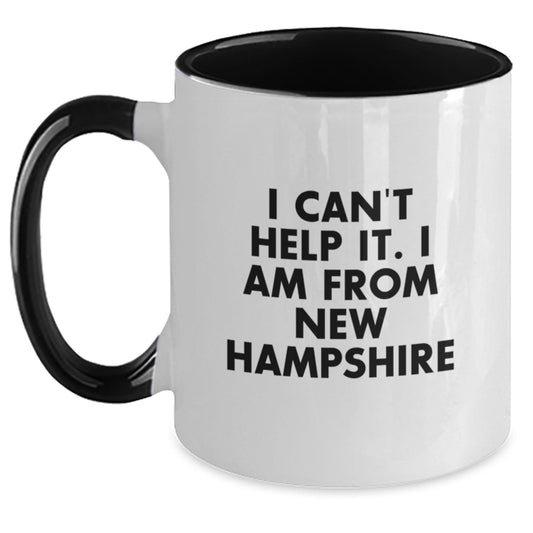 New Hampshire Coffee Lovers Gifts from Friends and Family Two Tone Mugs I Cant Help It I Am From New Hampshire - Main