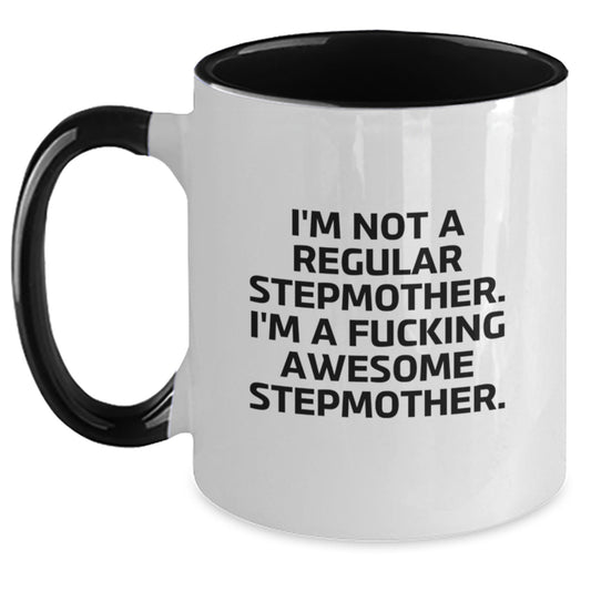 Funny Stepmother Gifts from Men to Women - Unique Christmas Unique Gifts for Stepmother - I'm A F--king Awesome Stepmother Two Tone Coffee Mug - Main