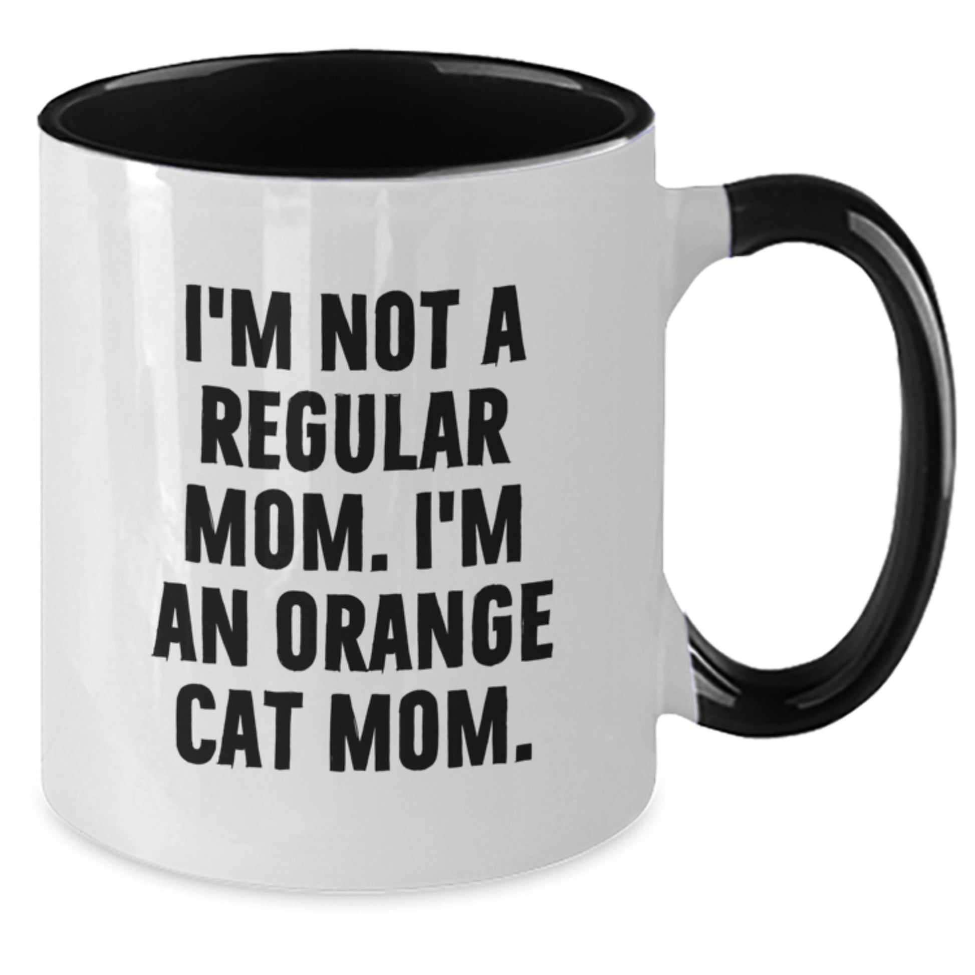 Funny Orange Cat Mom Gifts from Friends - I'm Not A Regular Mom. I'm An Orange Cat Mom. Orange Cat Two Tone Coffee Mug, Birthday Unique - Additional