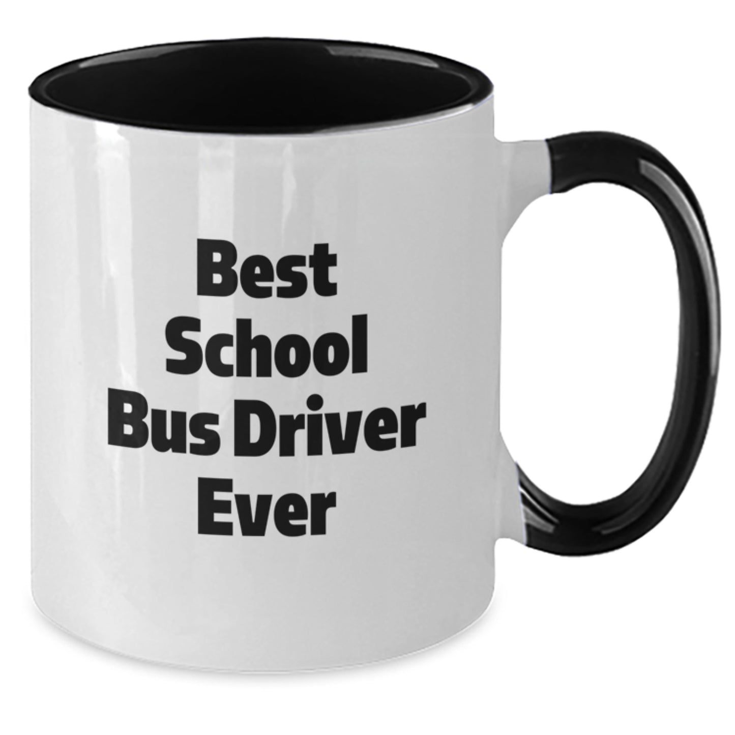 Funny Gift for School Bus Driver Friends and Family - Best School Bus Driver Ever Two Tone Coffee Mug, Gifts from Men or Women for School Bus Driver at Christmas - Additional