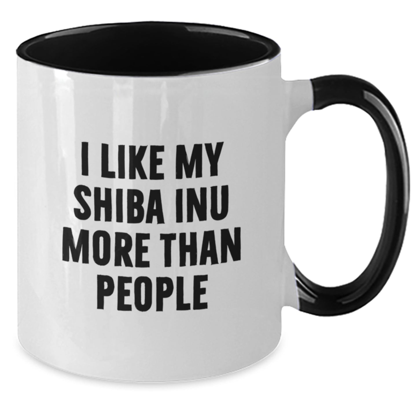 Shiba Inu Dog Lovers Gifts - Funny Quote Coffee Mug for Birthday from Friends or Family, I Like My Shiba Inu More Than People, Two Tone Ceramic Mug - Additional