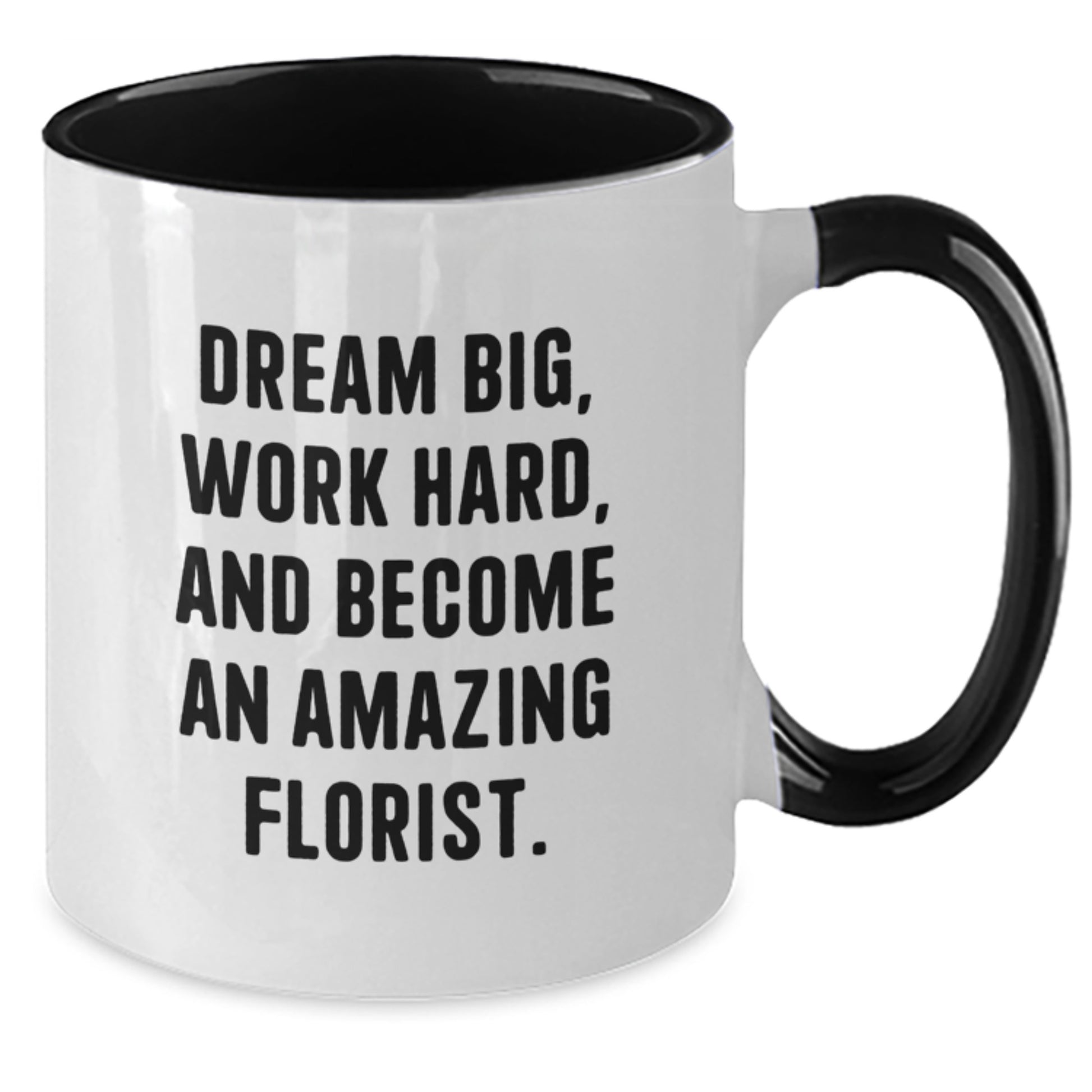 Funny Inspirational Gifts from Men to Florist Friends - 'Dream Big' Two Tone Coffee Mug for Christmas Unique Gifts - Additional