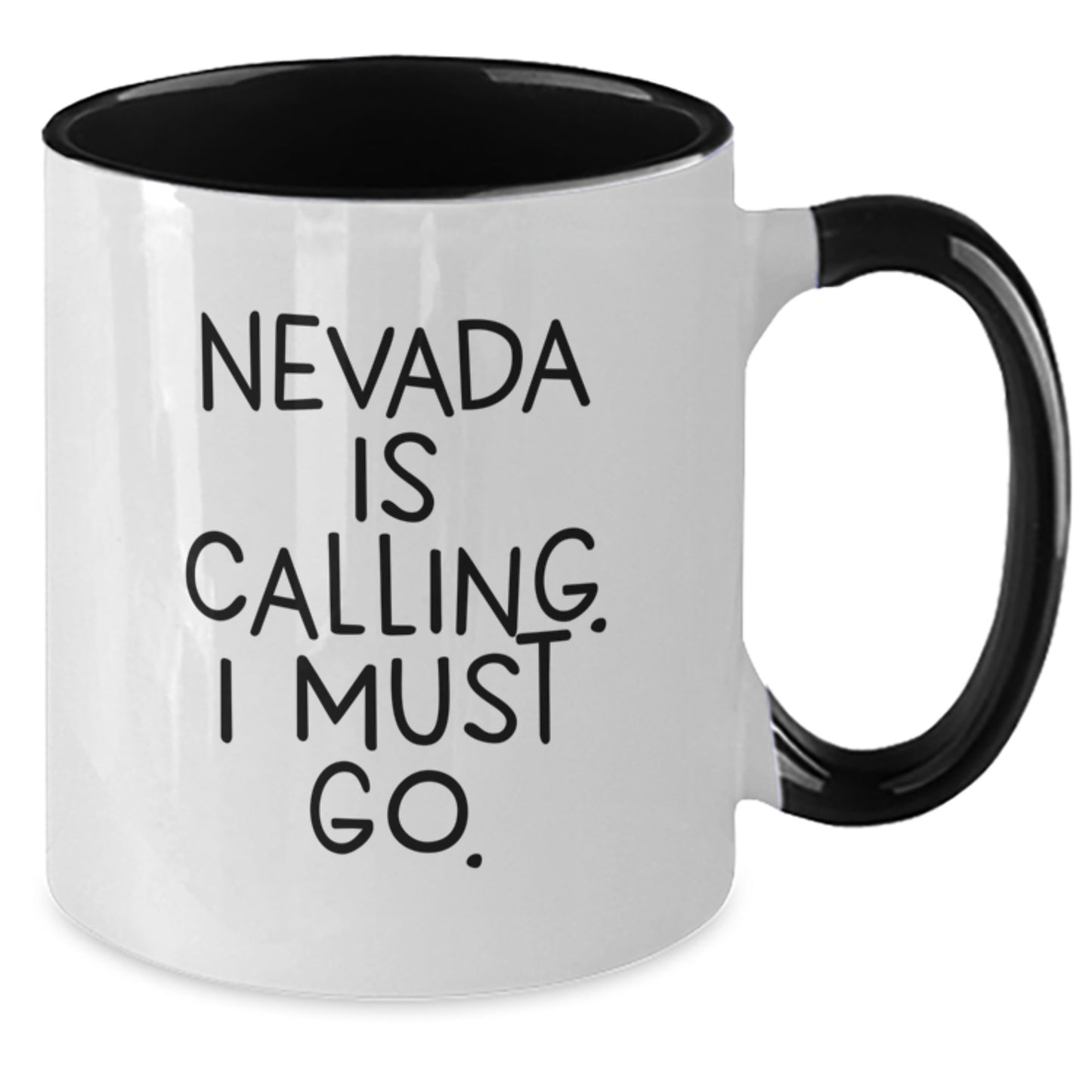 Nevada Enthusiasts Gifts from Friends and Family - Funny Two Tone Coffee Mug, 'Nevada Is Calling I Must Go', Christmas Unique - Additional