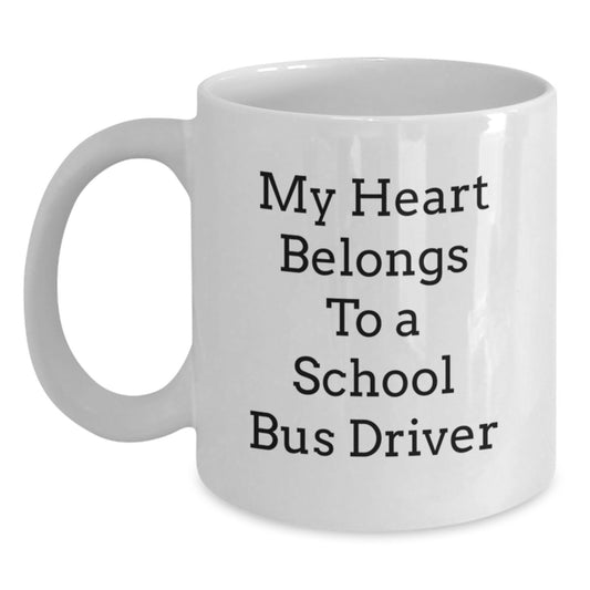 Funny School Bus Driver Gifts from Friends - White Coffee Mug for Birthday - Main