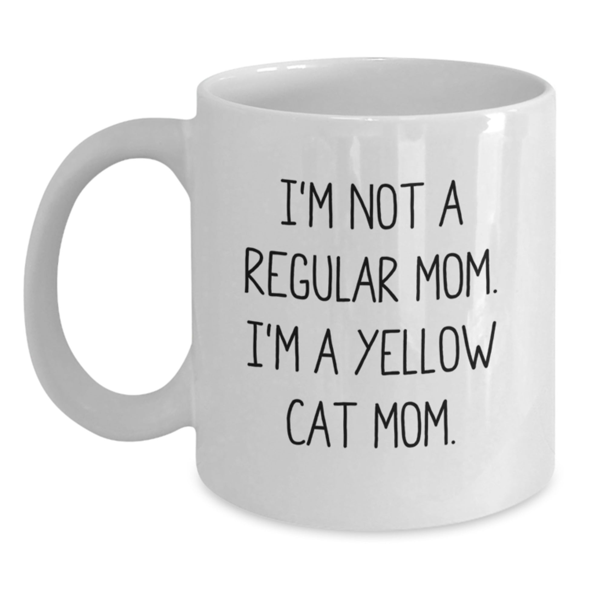 Funny Yellow Cat Mom White Coffee Mugs Gifts from Friends, Family, Coworkers, or Anyone Who Loves Cats, Perfect for Birthday Unique Gifts - Main
