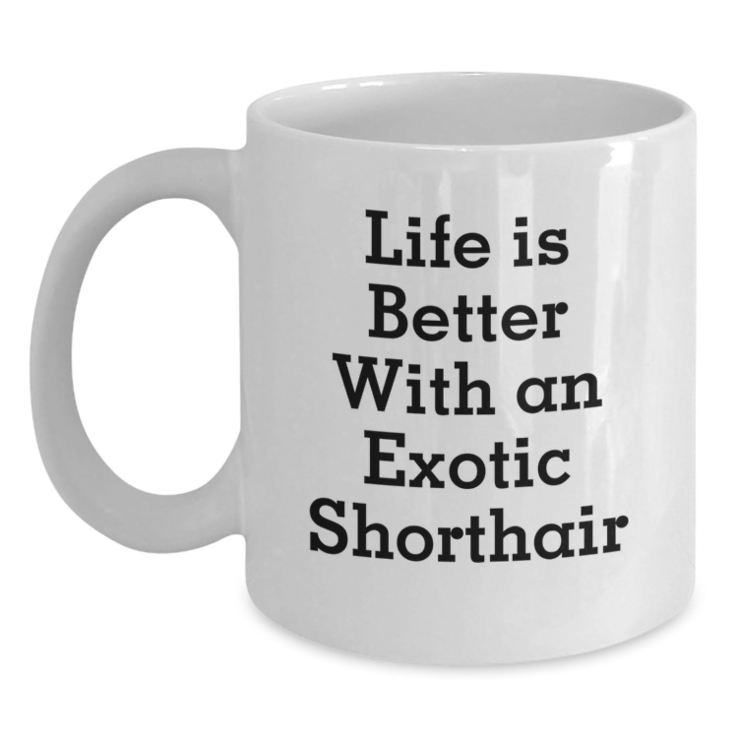 Exotic Shorthair Cat Lovers Gifts from Friends for Graduation Celebrations - Life Is Better With An Exotic Shorthair, Funny White Coffee Mug - Main