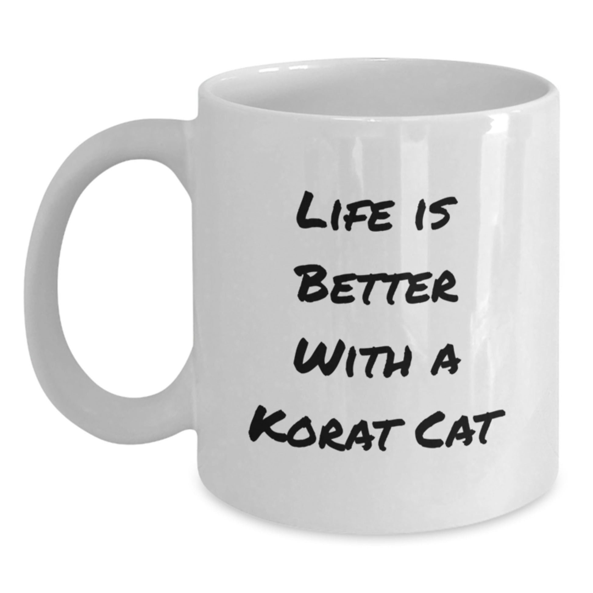 Korat Cat Lovers Gifts from Friends for Korat Cat Enthusiasts - White Coffee Mug, Funny Quote, Graduation Unique Gifts - Main