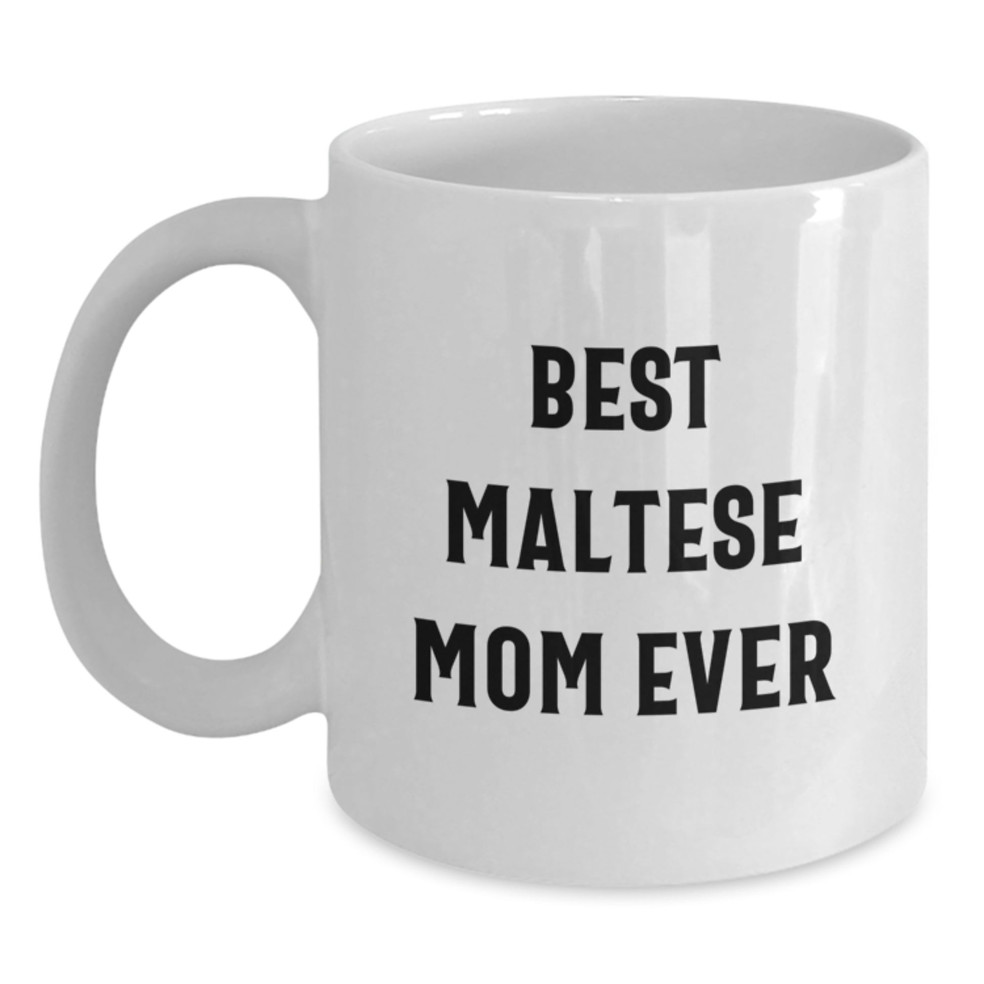 Funny Maltese Dog Mom Gifts from Friends to Family - Best Mom Ever Quote on White Coffee Mug for Birthday - Main