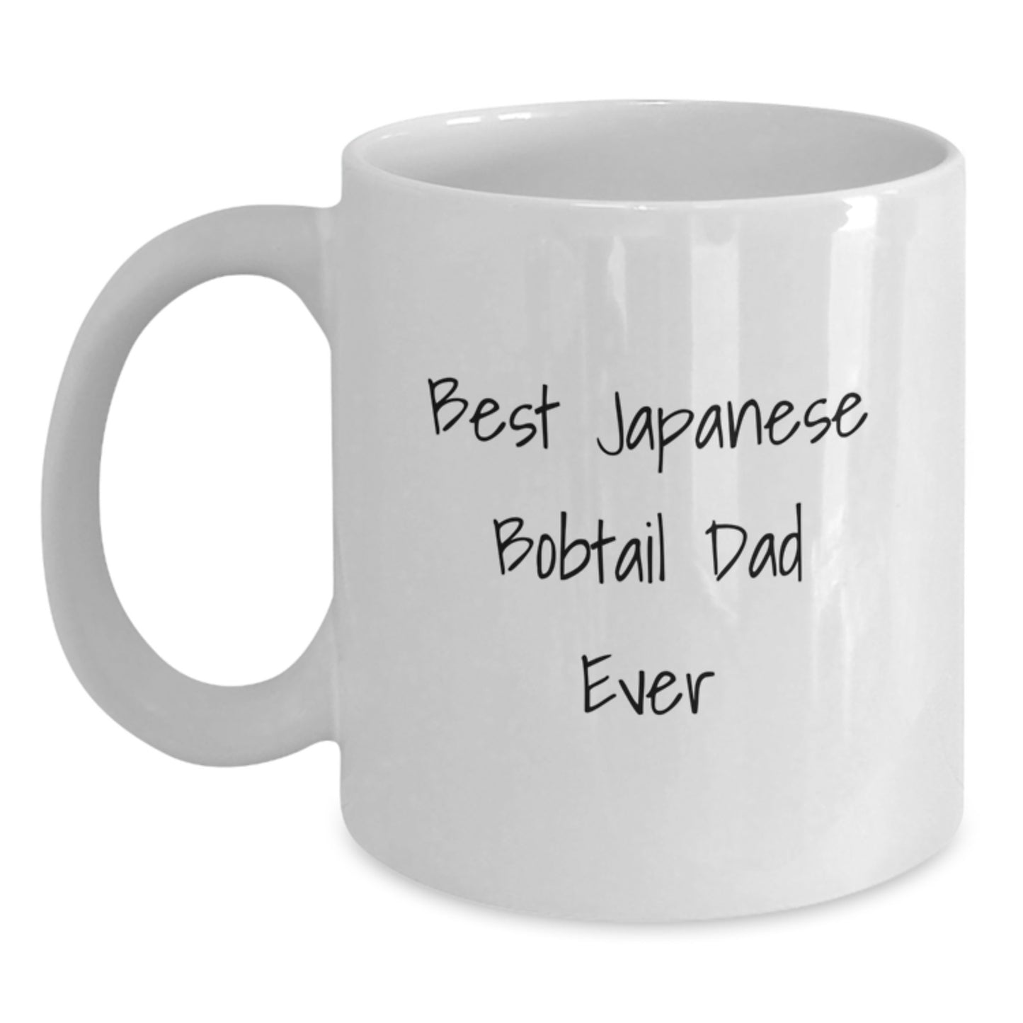 Funny Japanese Bobtail Cat Dad Gifts for Men Gifts from Family - White Coffee Mug, 11oz or 15oz, Ceramic, Microwave and Dishwasher Safe for Graduation Unique Gifts - Main