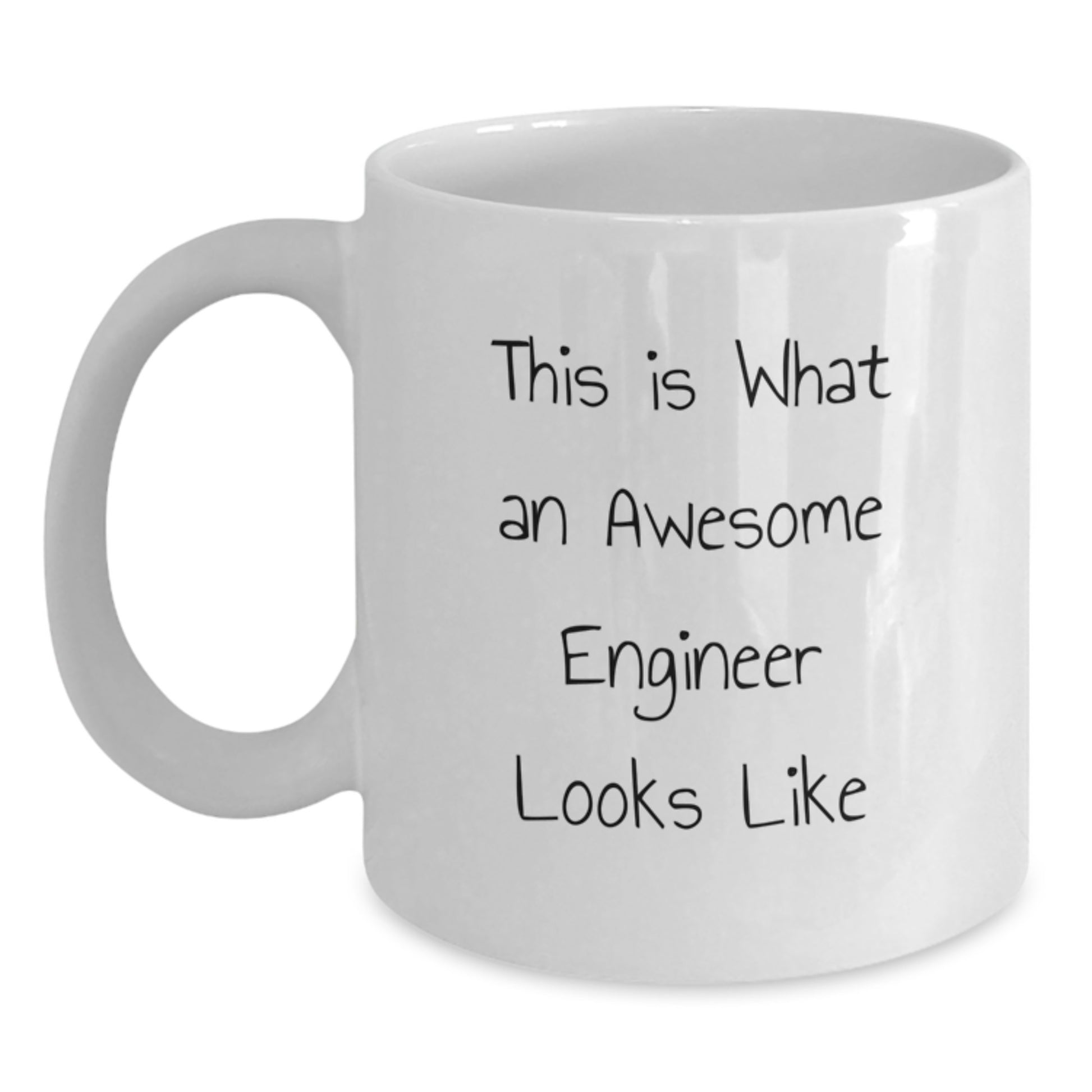 Funny Engineer Graduation Gifts from Friends and Family - White Coffee Mug, This Is What An Awesome Engineer Looks Like - Main