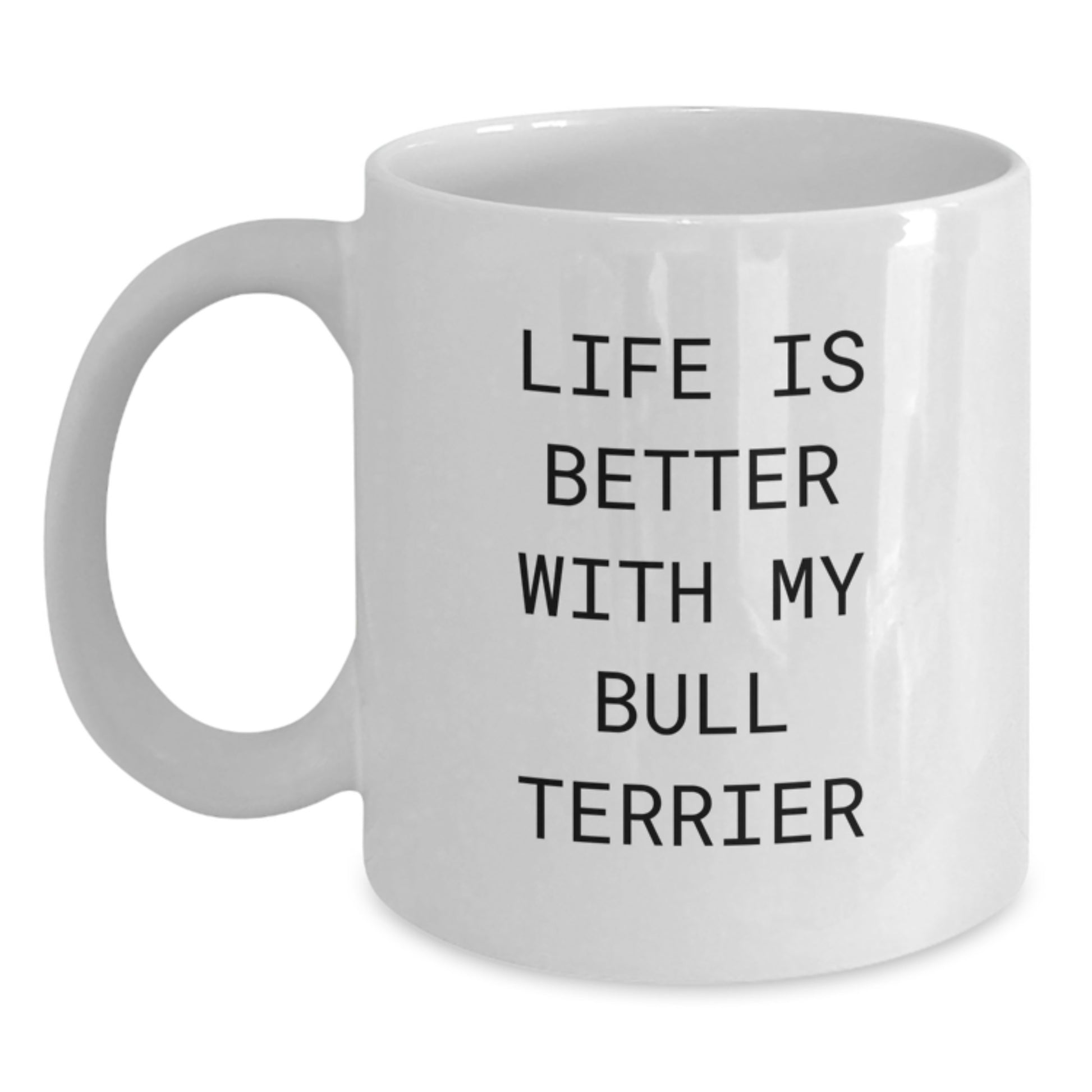 Funny Bull Terrier Dog Gifts for Men from Family - White Coffee Mug, 11oz or 15oz - Main