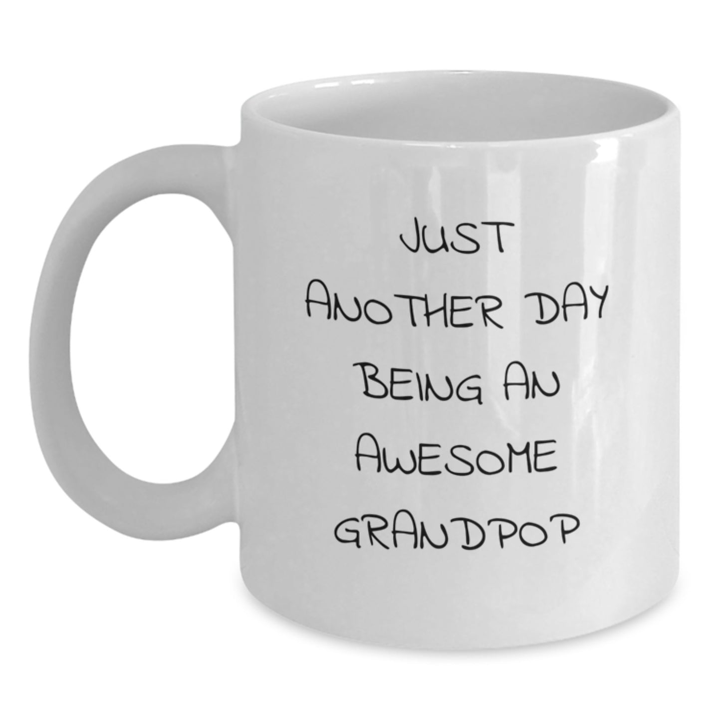 Funny Grandpop Gifts - White Coffee Mug, 'Just Another Day Being An Awesome Grandpop' - Gifts from Family, Perfect for Birthday - Main