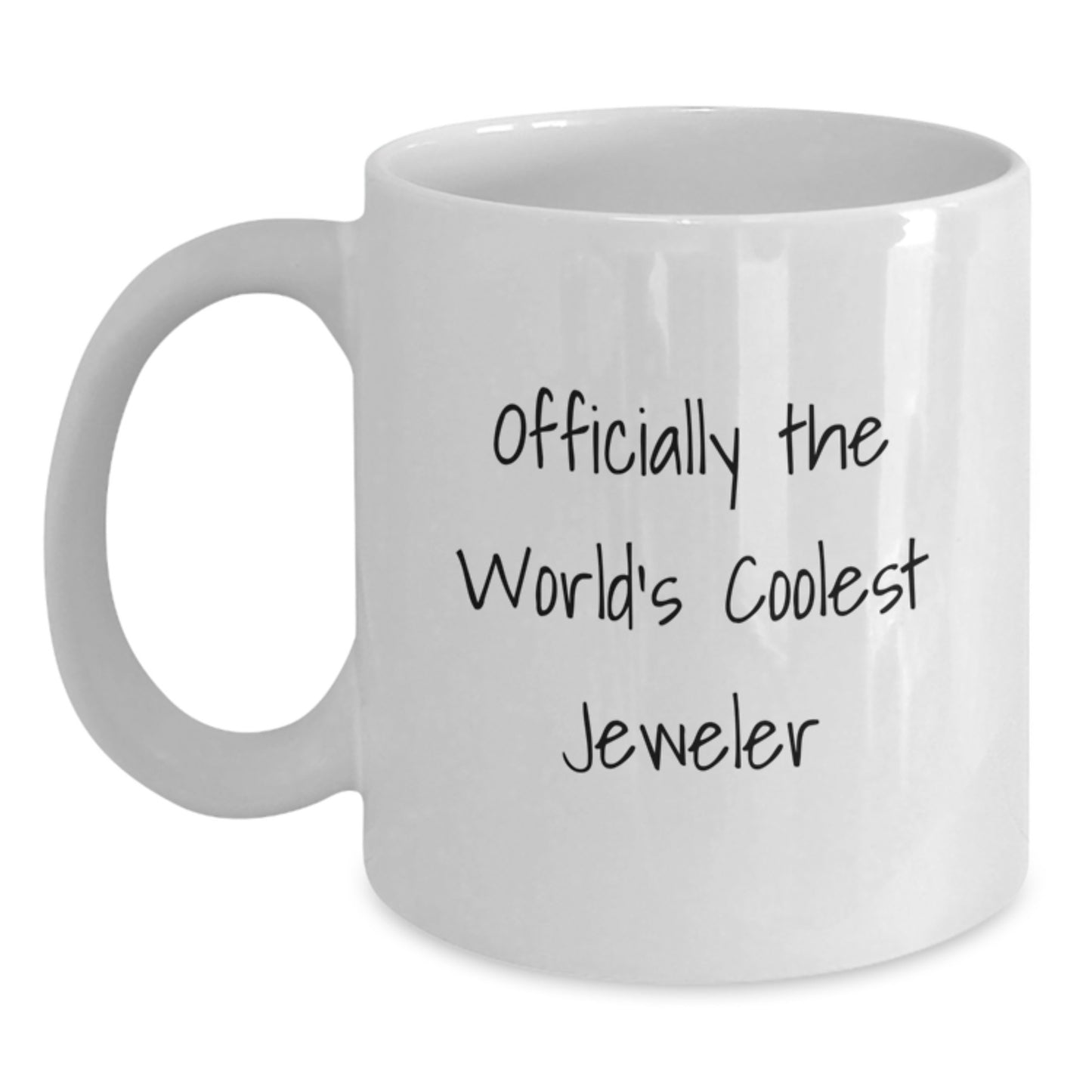 Funny Jeweler Gifts for Men from Friends, Funny White Coffee Mugs for Jeweler Enthusiasts, Christmas Unique Presents for Him, Officially The World's Coolest Jeweler - Main