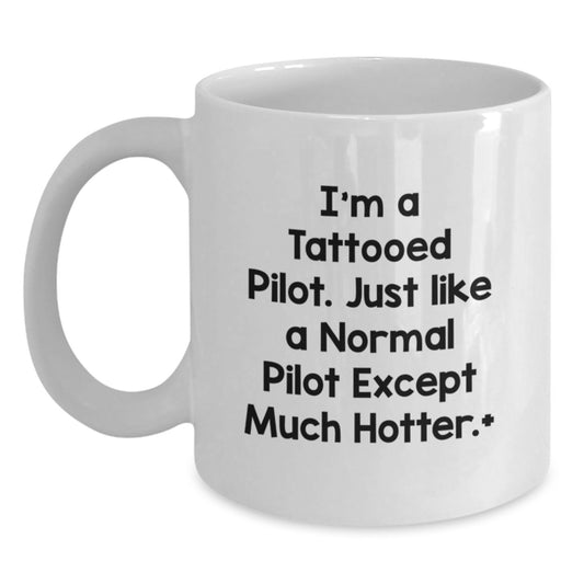 Funny Pilot Gifts from Friends, Unique White Coffee Mug for Pilot Enthusiasts, Christmas Unique Gifts for Men - Main