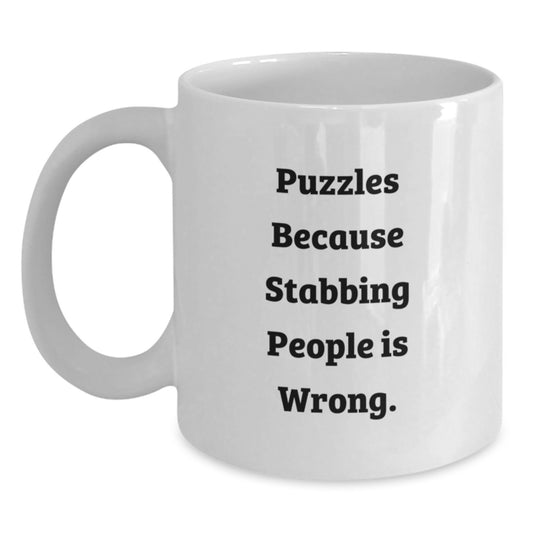 Puzzles Christmas Unique Gifts for Friends, Funny Coffee Mugs, White Ceramic Mug for Puzzles Enthusiasts - Gifts from Men - Main