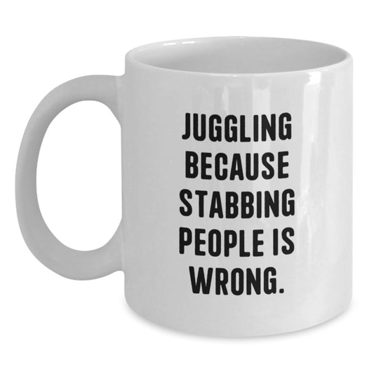 Funny Juggling White Coffee Mug Gifts for Men, Women, or Juggling Friends from Family for Christmas Unique Present - Main